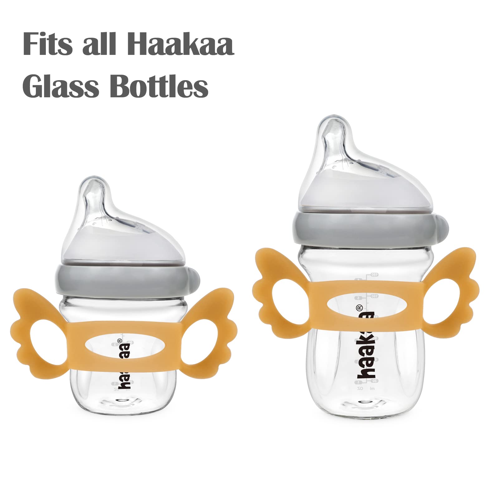haakaa-gen-3-glass-bottle-handle-angel-wings-silicone-wide-neck-grip-for-0m-ambe image 2