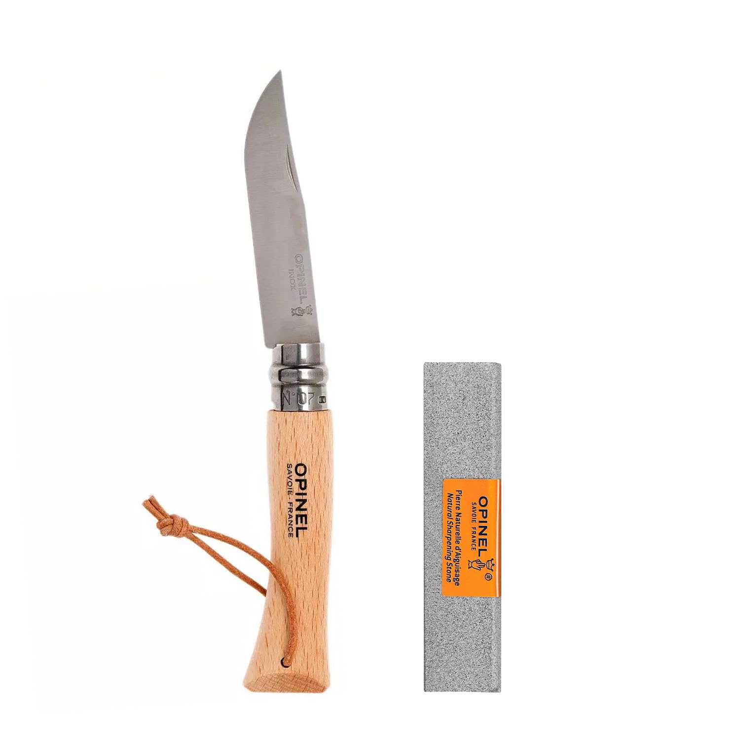 opinel-no-8-trekking-folding-knife-stainless-steel-blade-beechwood-handle-leathe image 7
