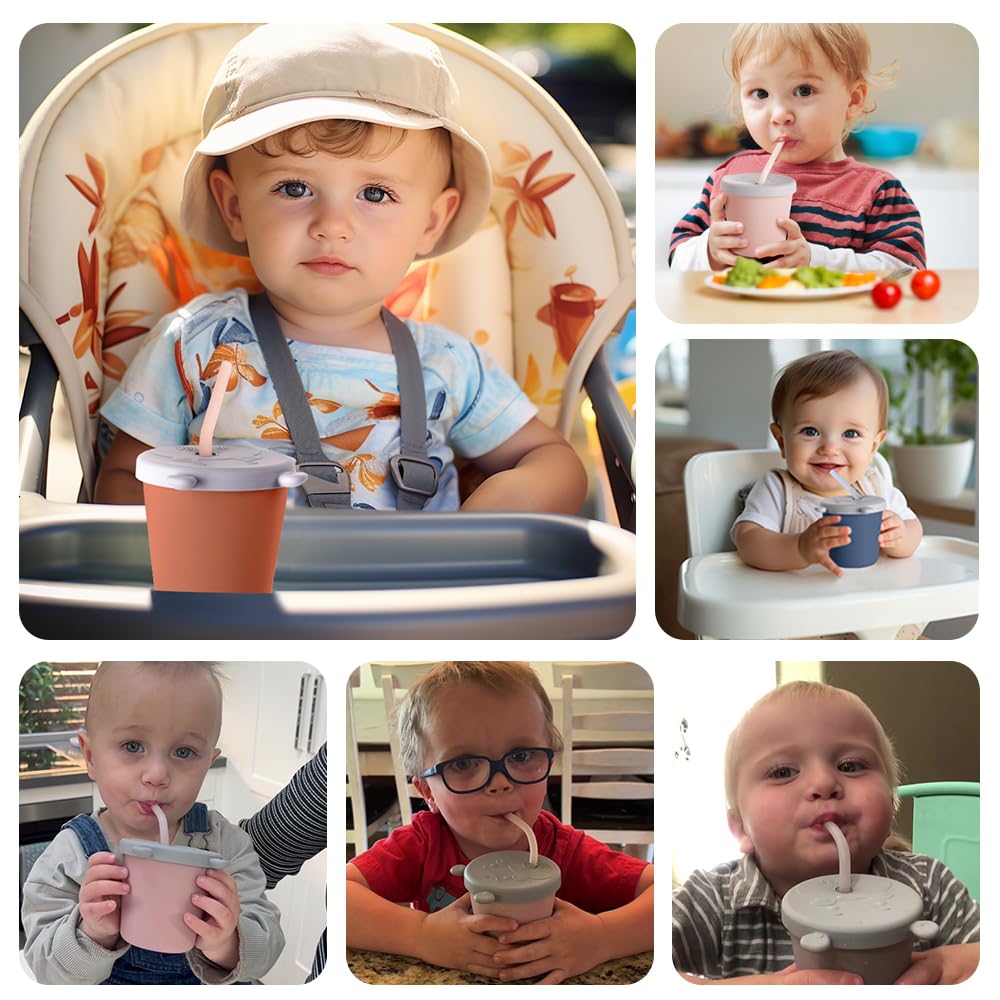 haakaa-jolly-hippo-baby-straw-cup-5oz-silicone-training-sippy-cup-snack-containe image 4