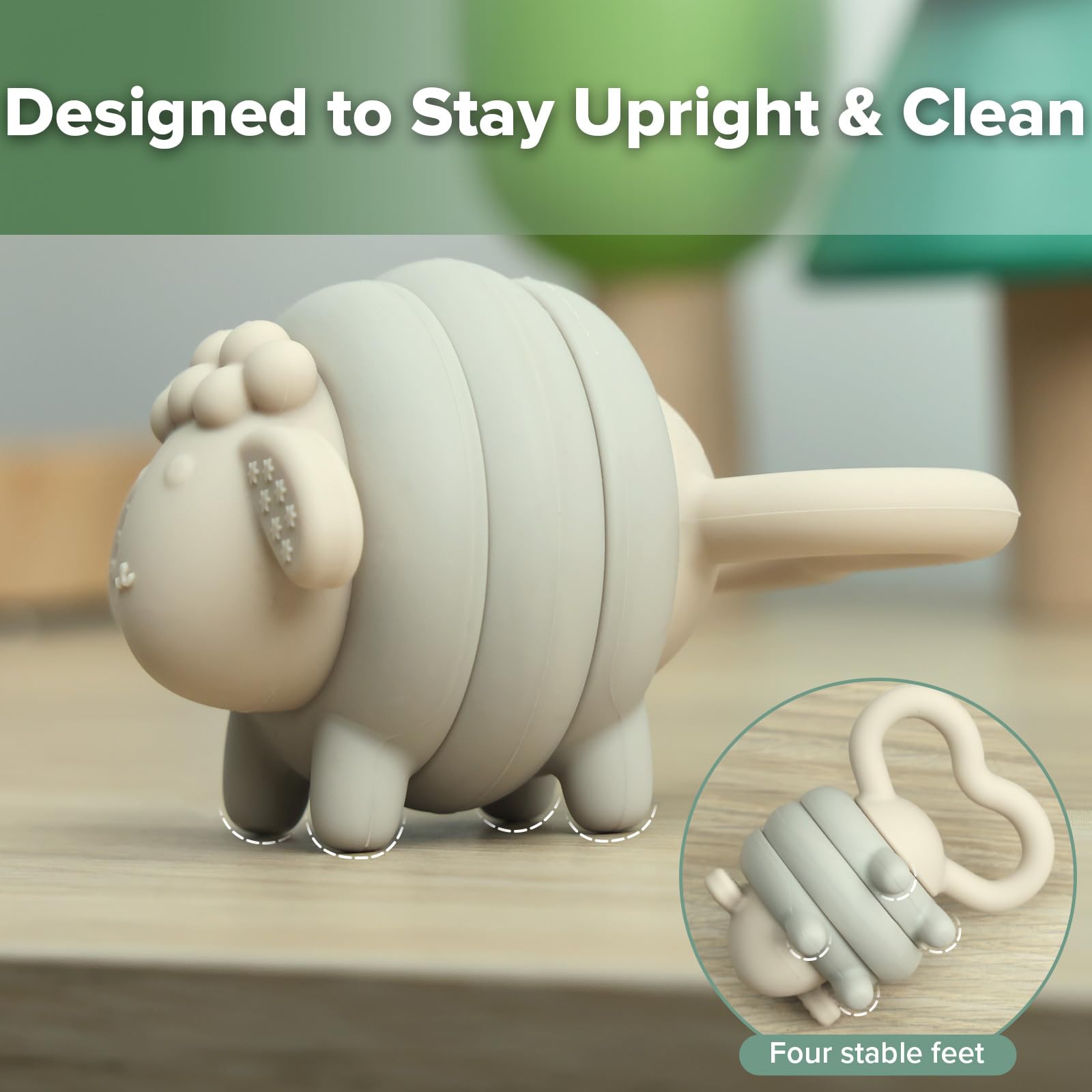haakaa-silicone-baby-teether-toy-with-rotating-rings-pebble-sheep-design image 6