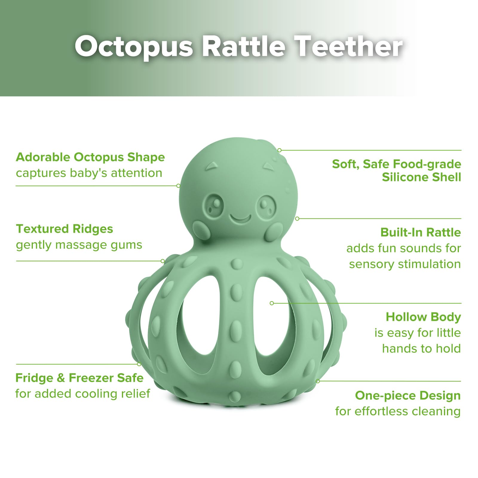haakaa-2-in-1-octopus-teething-toy-with-rattle-soft-textured-silicone-teether-fo image 4
