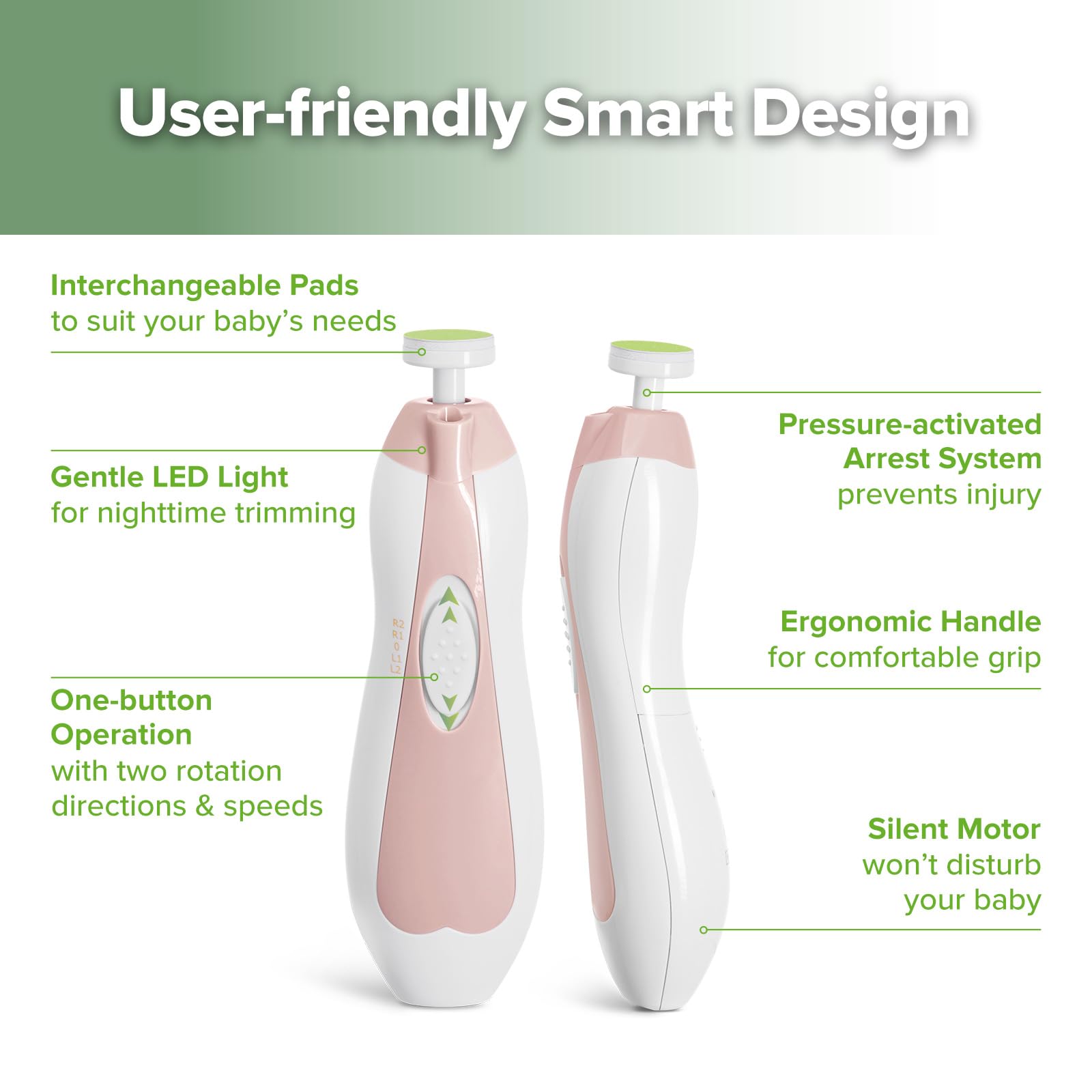 haakaa-baby-nail-trimmer-electric-baby-nail-clippers-kit-with-4-replacement-pads image 5