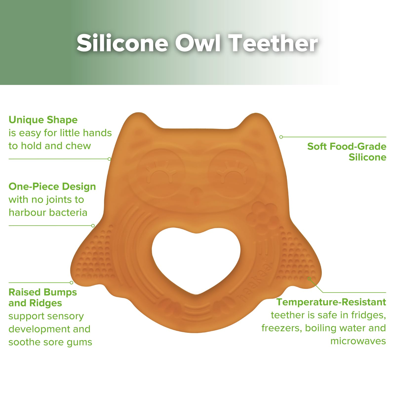 haakaa-silicone-owl-teether-food-grade-bpa-free-multi-texture-teething-toy-for-b image 4