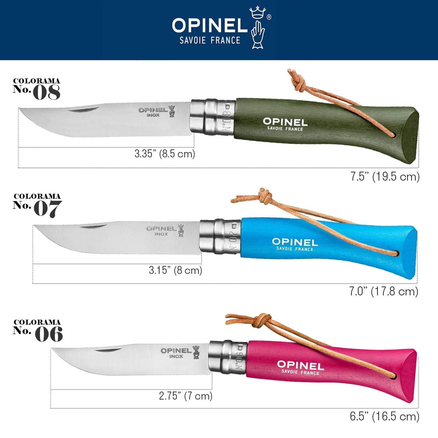 opinel-no-6-colorama-stainless-steel-everyday-carry-folding-pocket-knife-with-sa image 4