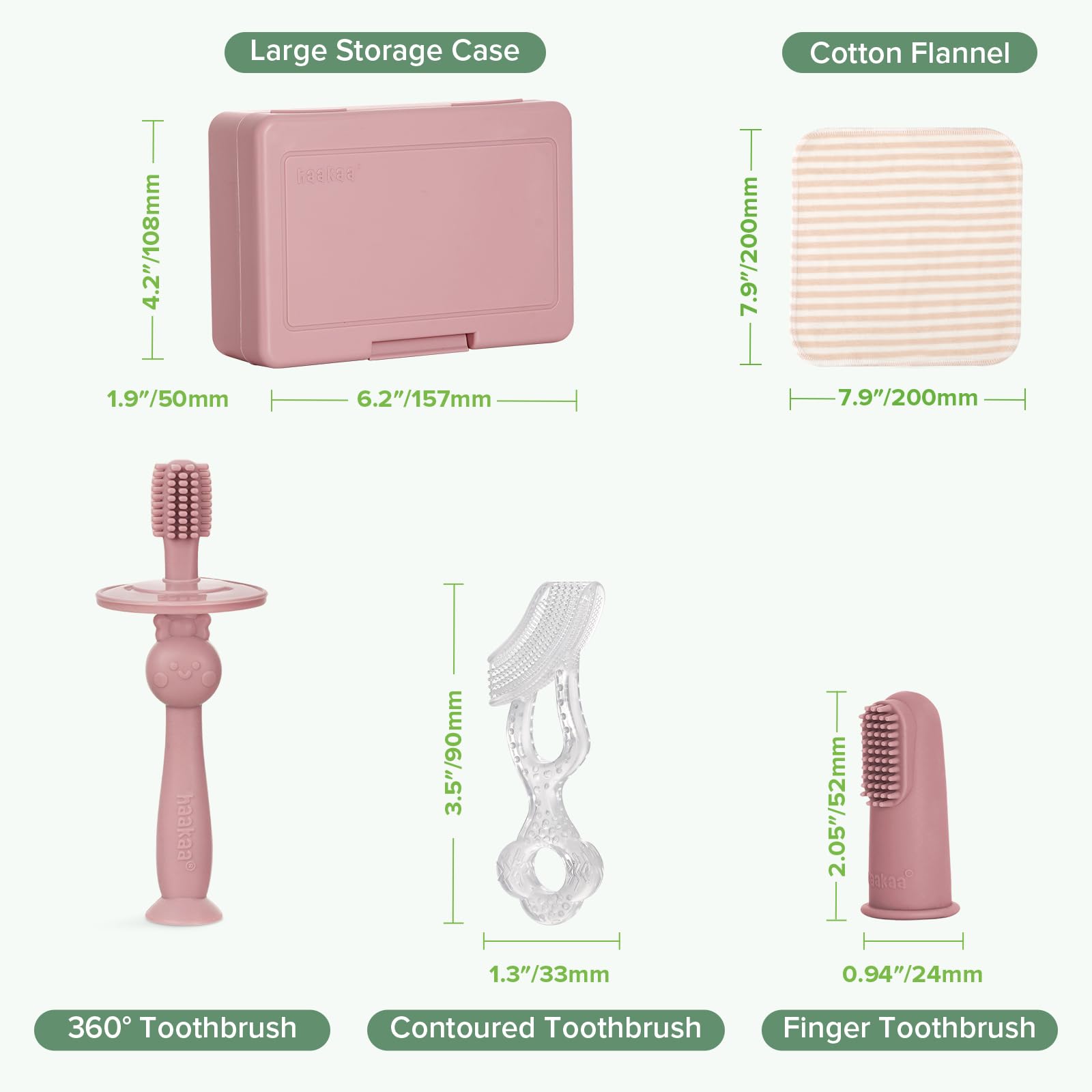 haakaa-training-toothbrush-set-3-stage-silicon-baby-toothbrush-kit-finger-brush- image 7