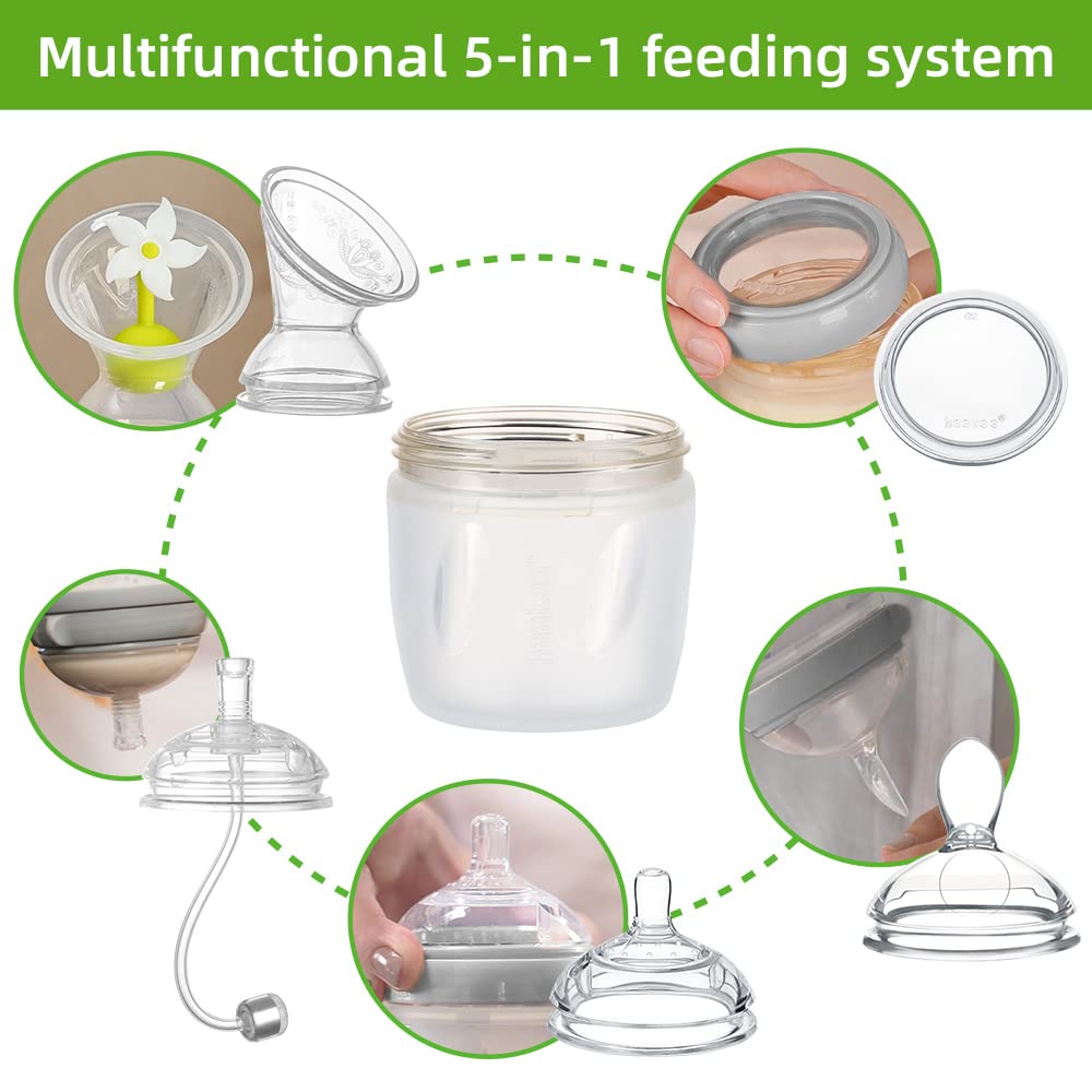 haakaa-gen-3-premium-silicone-pump-combo-peach-breast-pump-bottle-sippy-spout-sp image 5