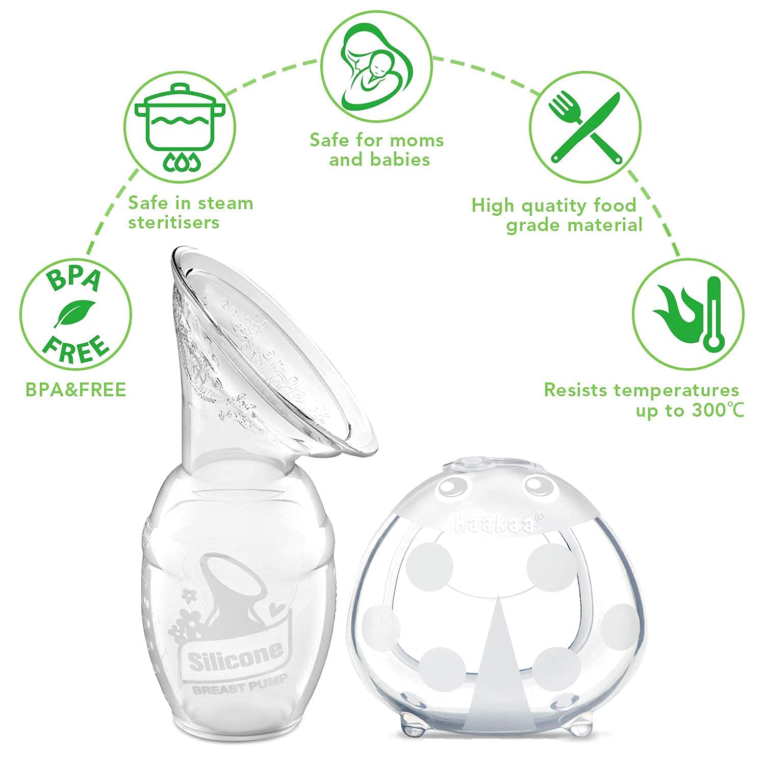 haakaa-ladybug-silicone-breast-milk-collector-manual-pump-combo-reusable-shells- image 4