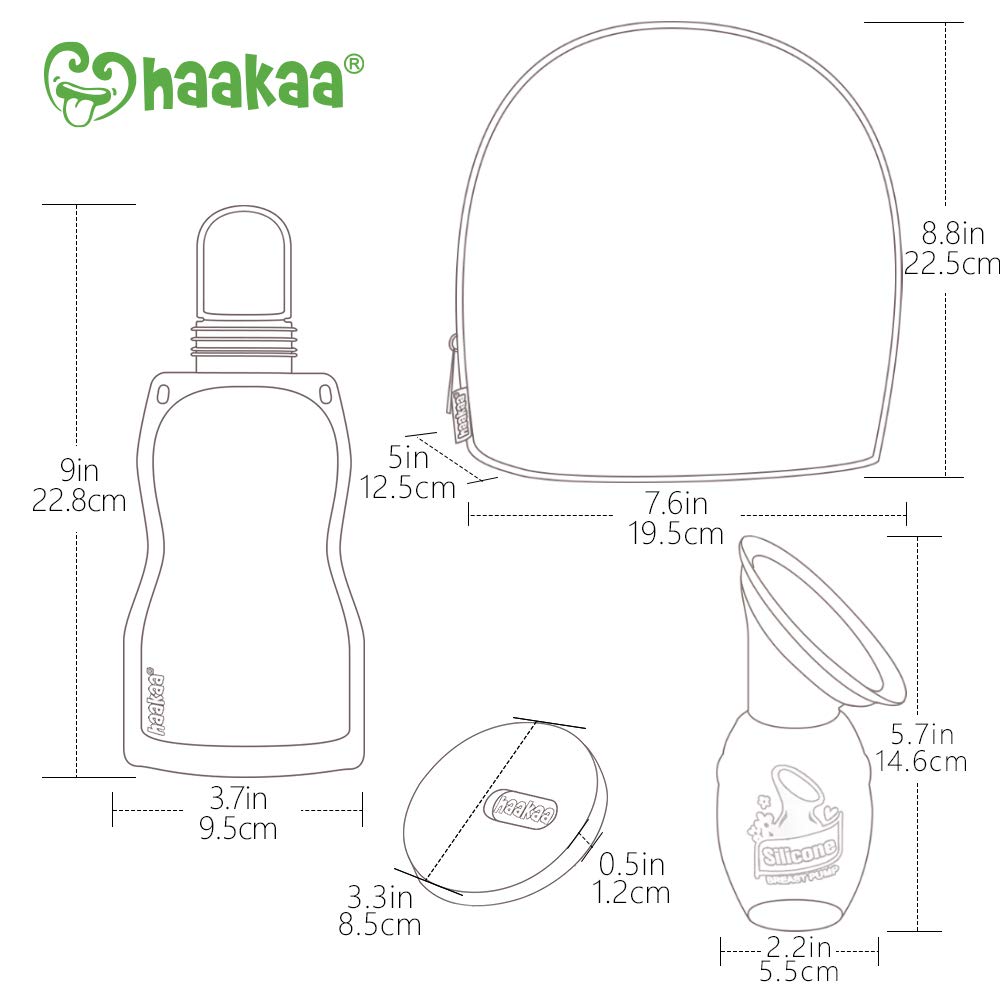 haakaa-manual-breast-pump-4oz-100ml-with-leakproof-lid-breastmilk-storage-bag-gr image 7