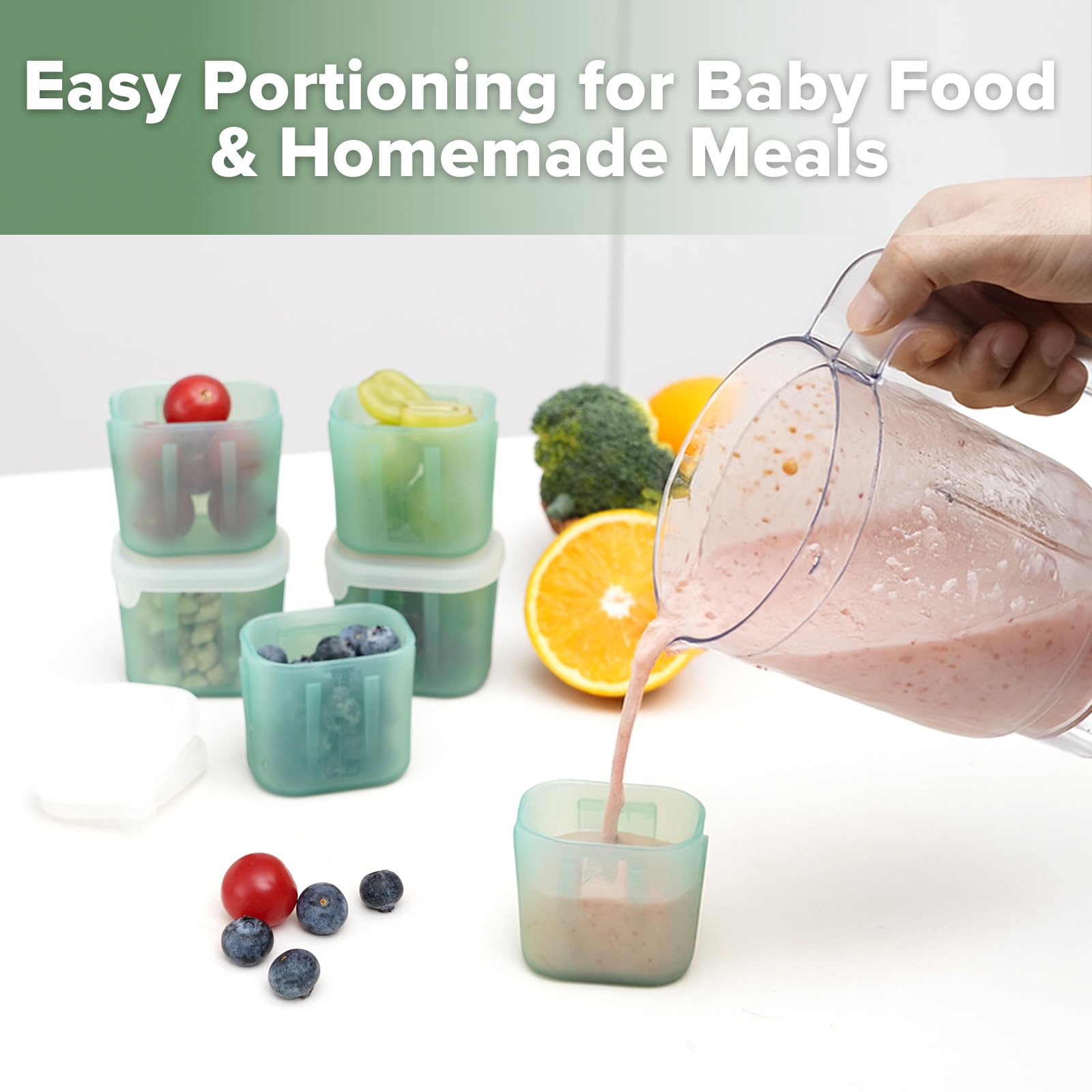 haakaa-mini-meal-silicone-baby-food-containers-3-oz-6-pack-airtight-lids-reusabl image 2