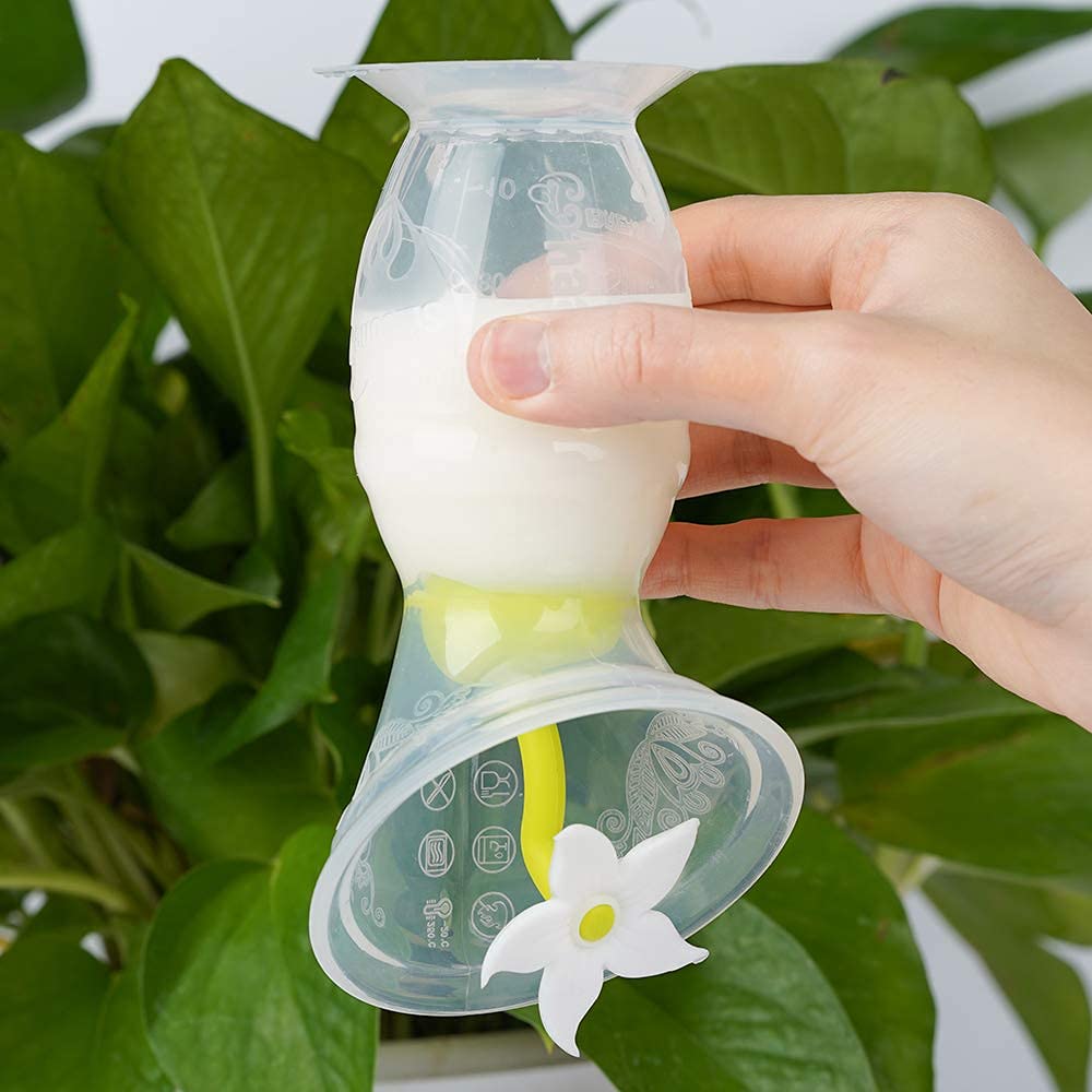 haakaa-100ml-manual-breast-pump-with-white-stopper-75ml-ladybug-breast-milk-coll image 2