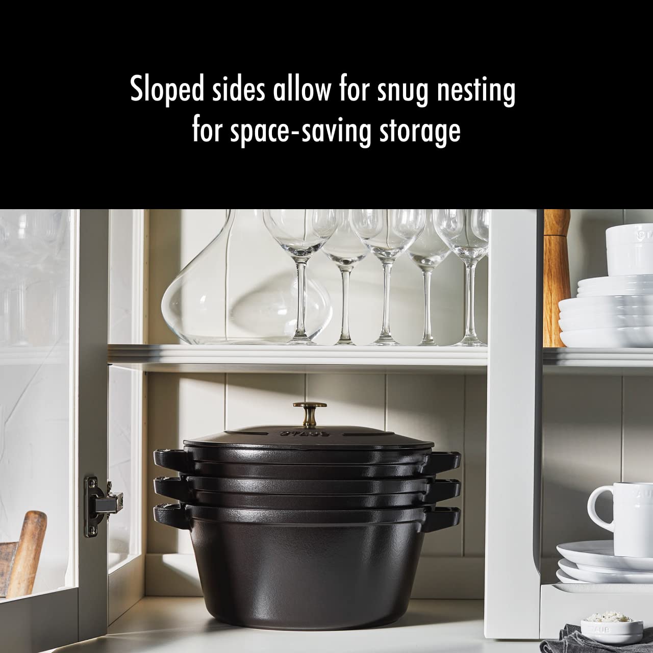 staub-cast-iron-stackable-cookware-set-4-pieces-with-universal-lid-made-in-franc image 3