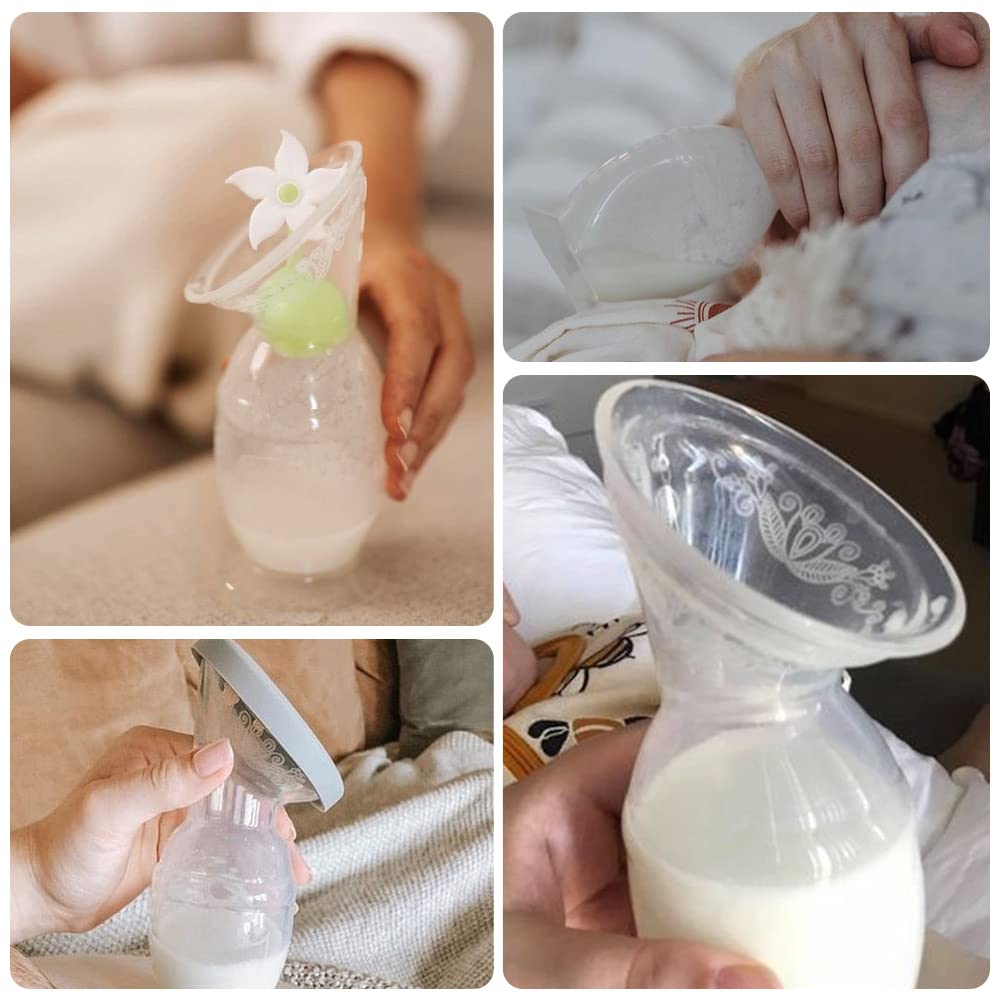 haakaa-manual-breast-pump-150ml-with-flower-stopper-silicone-lid-strap-set-100-f image 3