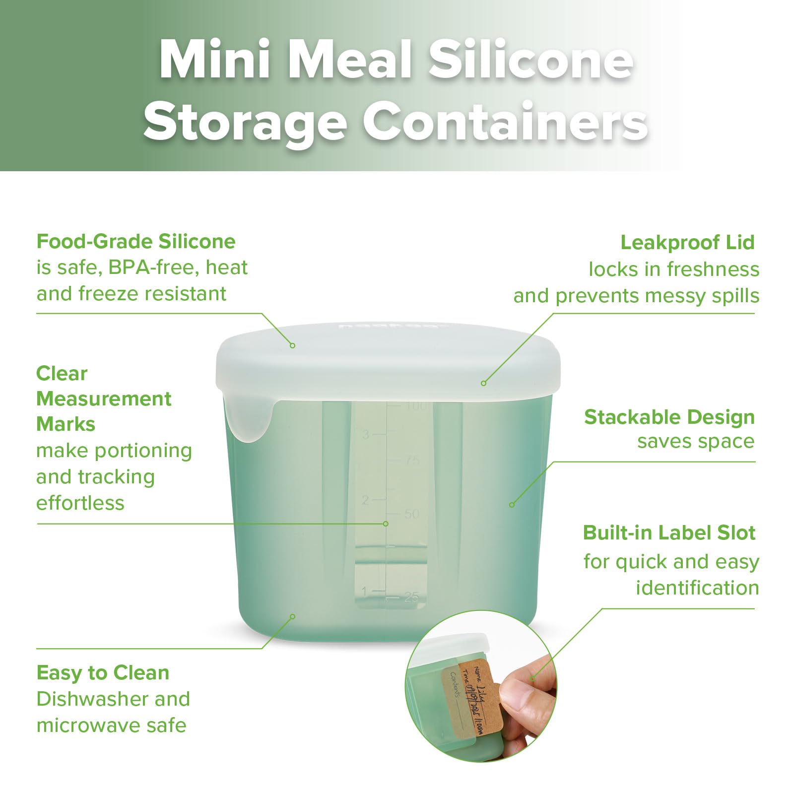 haakaa-mini-meal-silicone-baby-food-containers-3-oz-6-pack-airtight-lids-reusabl image 5