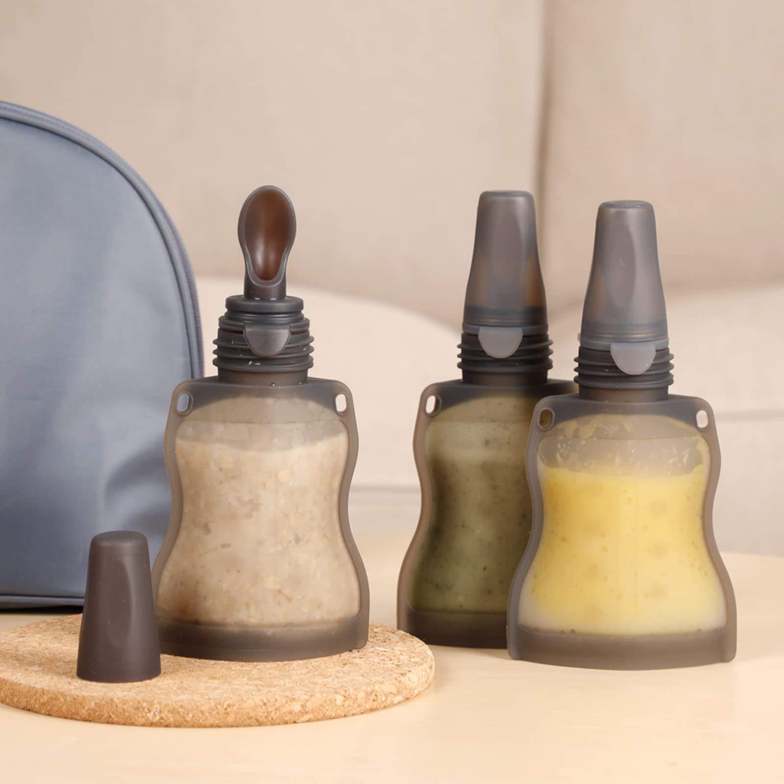 haakaa-silicone-baby-food-dispensing-spoon-stand-up-pouch-with-feeding-spoon-130 image 3