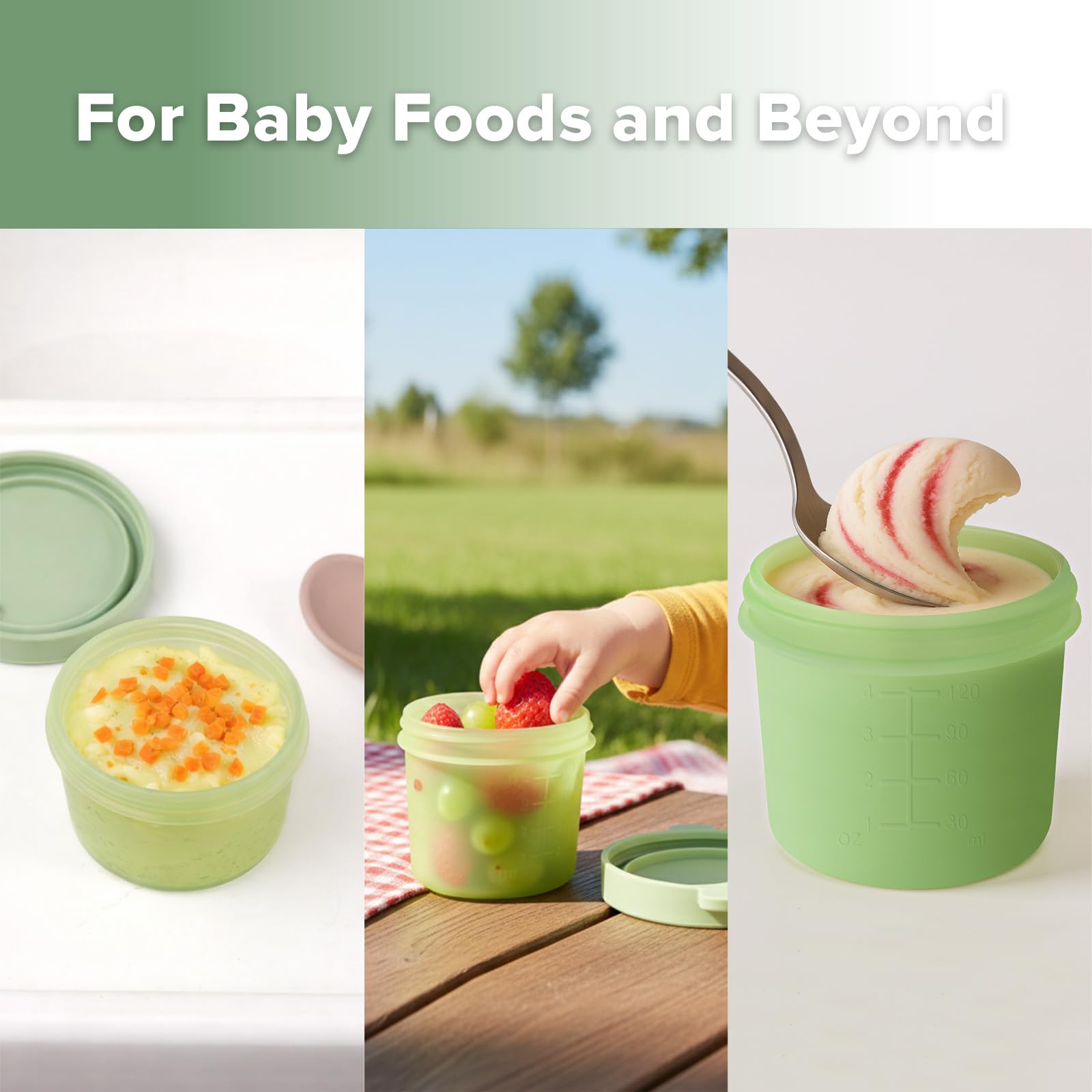 haakaa-silicone-baby-food-containers-4oz-120ml-4-pack-with-leakproof-animal-lids image 6