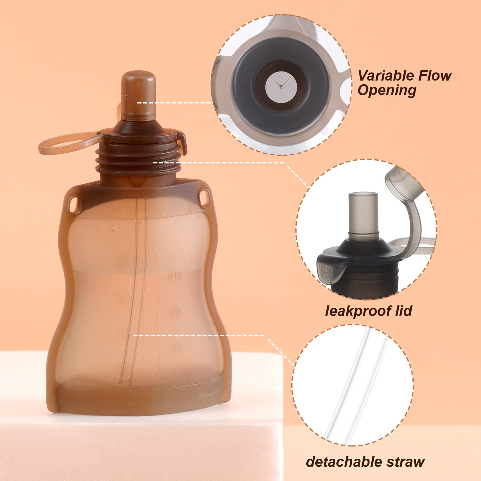 haakaa-refillable-silicone-yummy-pouch-cleaning-brush-set-4-5oz-reusable-baby-fo image 6