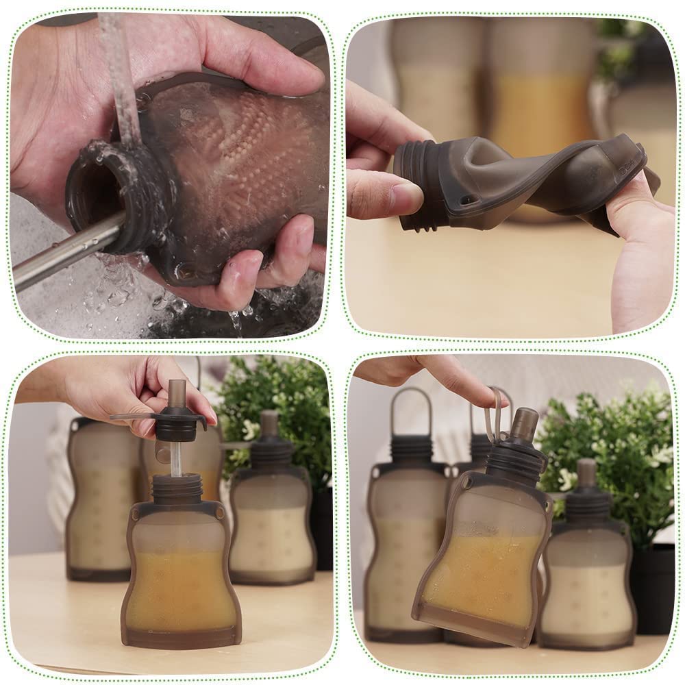 haakaa-silicone-baby-food-pouches-breast-milk-storage-bag-with-silicone-nipple-c image 6