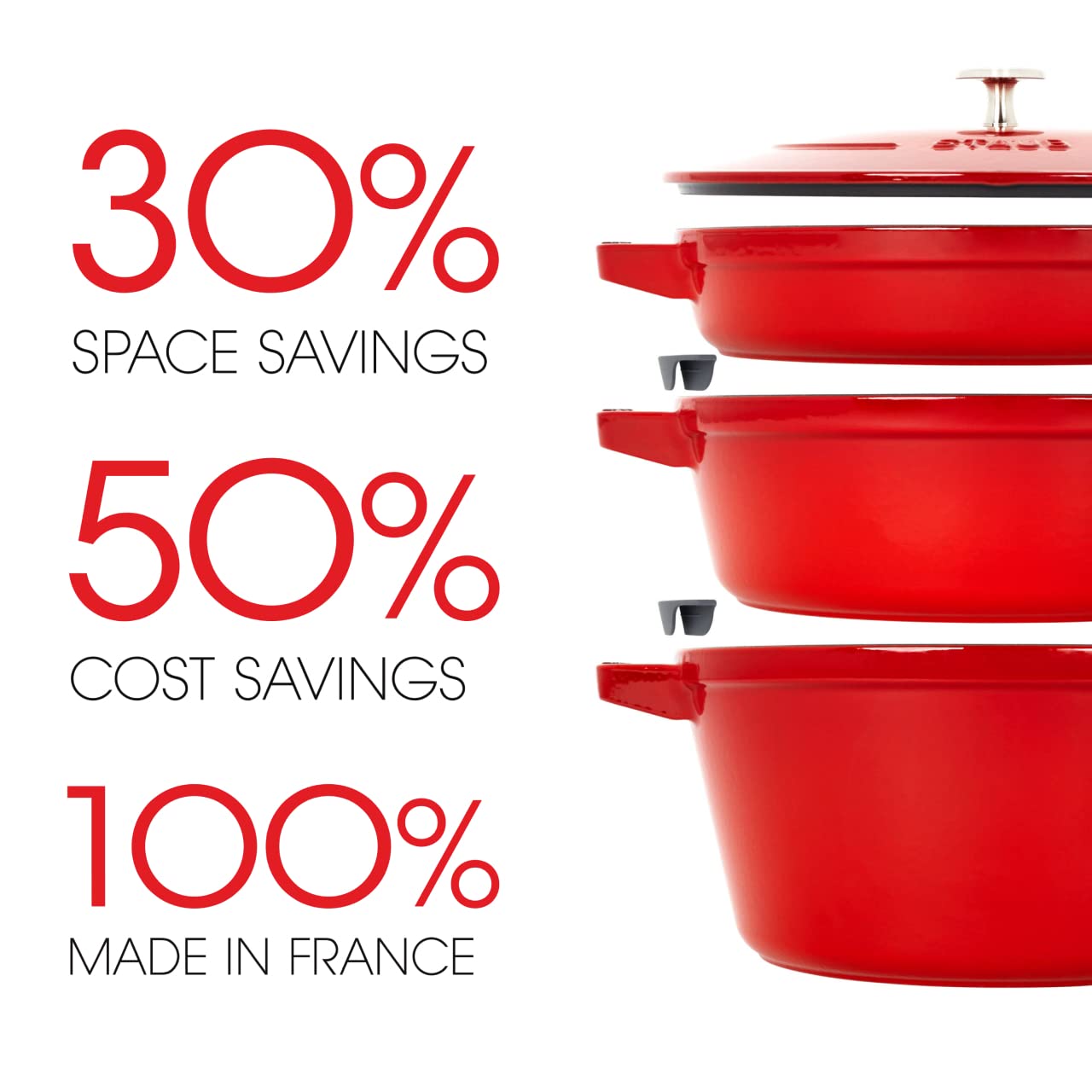 staub-cast-iron-stackable-cookware-set-4-pieces-with-universal-lid-made-in-franc image 5