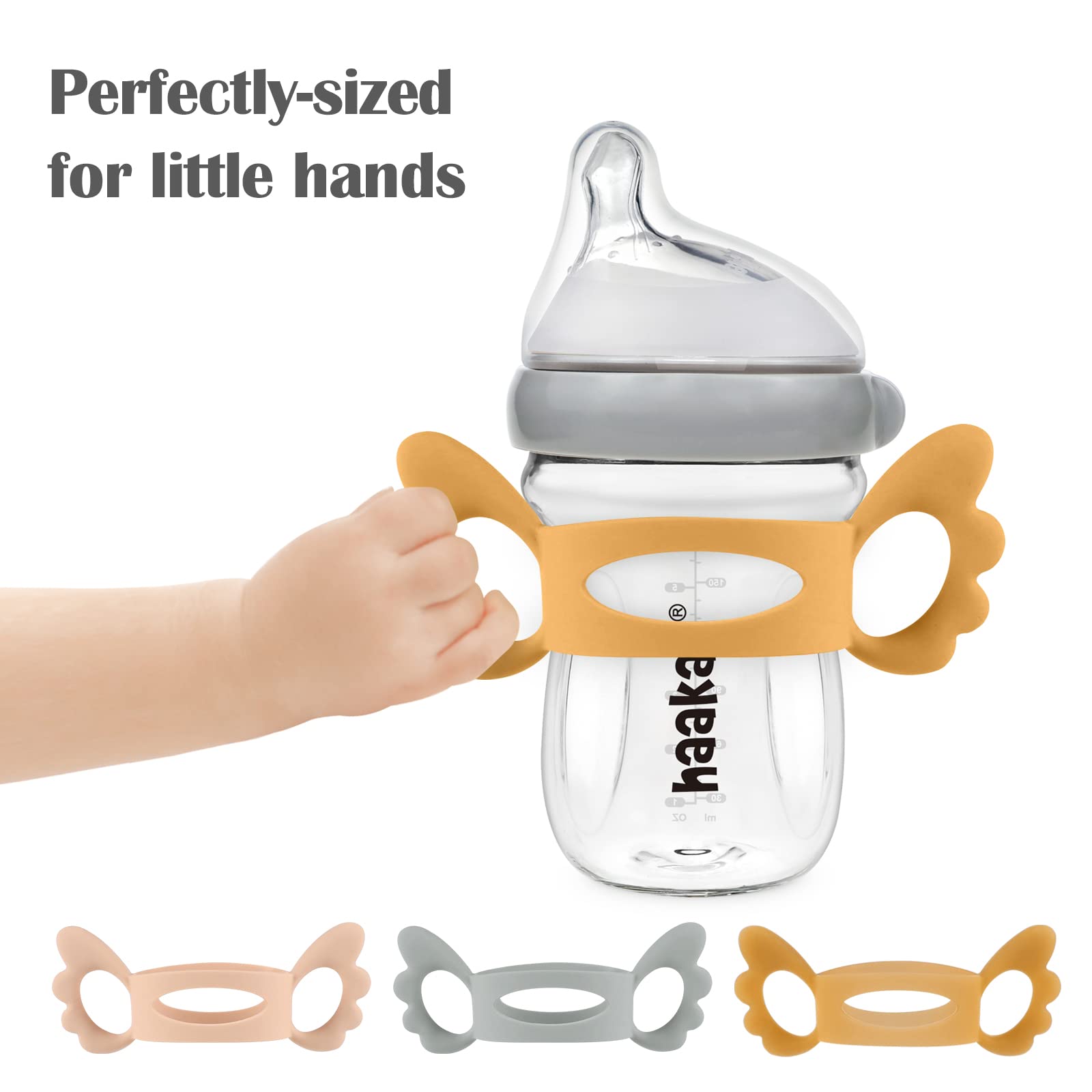 haakaa-gen-3-glass-bottle-handle-angel-wings-silicone-wide-neck-grip-for-0m-ambe image 5