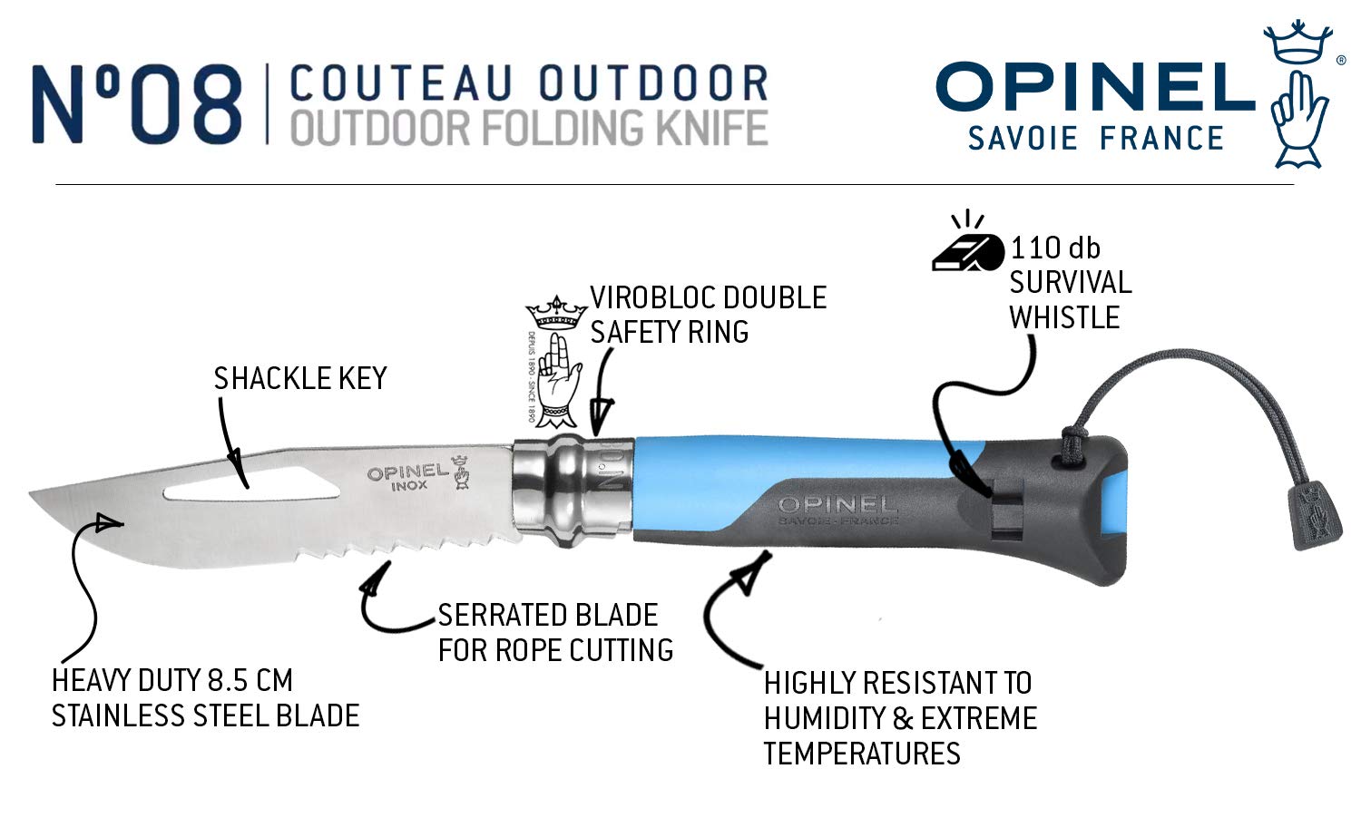 opinel-no-08-outdoor-folding-knife-multitool-partially-serrated-stainless-steel- image 2