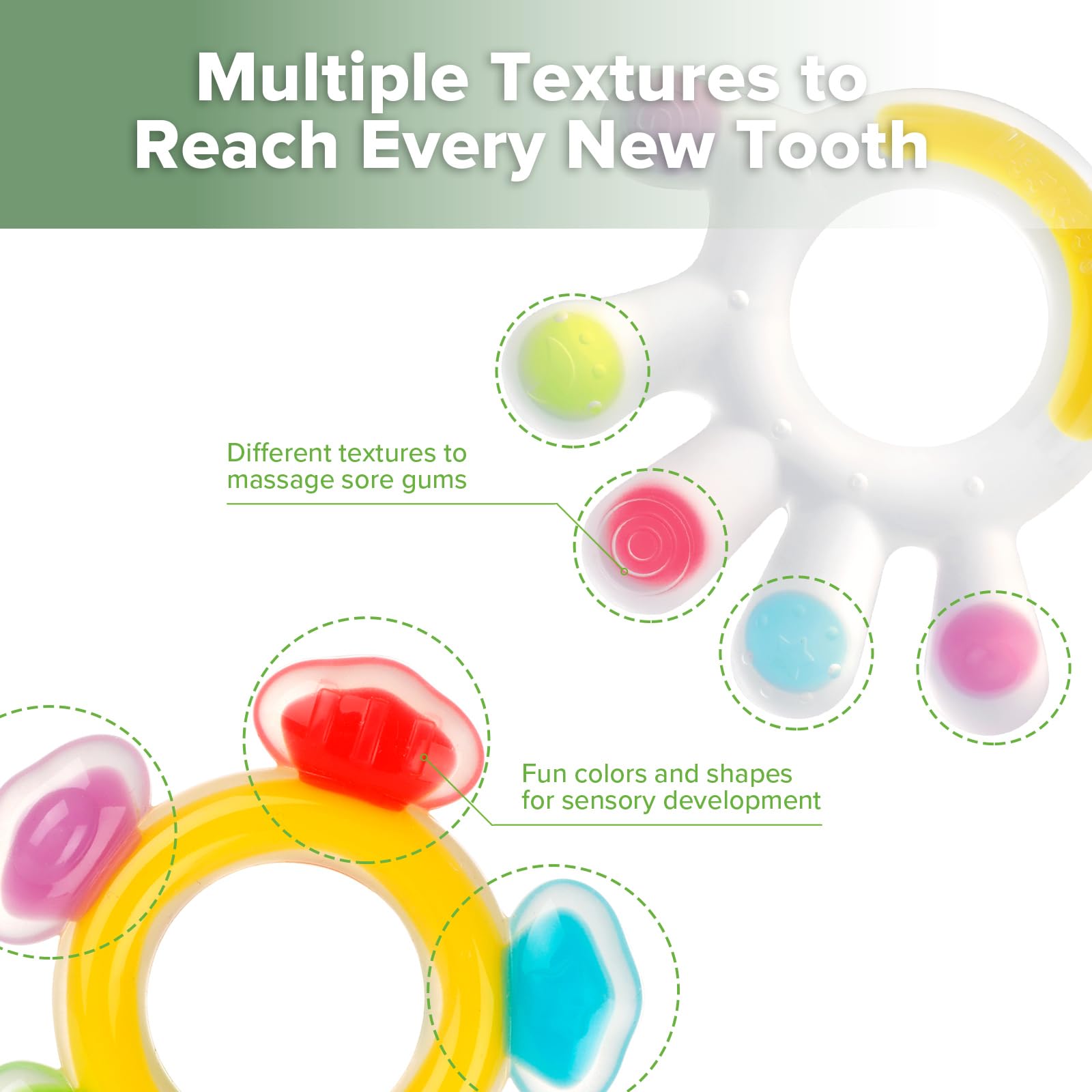 haakaa-silicone-teether-combo-palm-ferris-wheel-baby-freezer-teething-toys-2-pac image 3