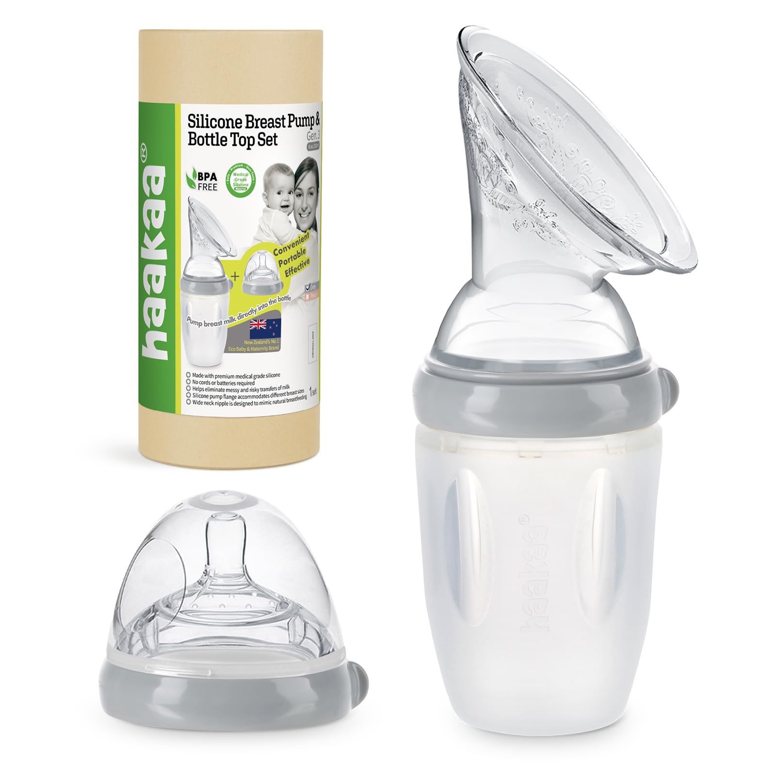 haakaa-manual-breast-pump-gen-3-8oz-250ml-food-grade-silicone-multi-functional-s image 1