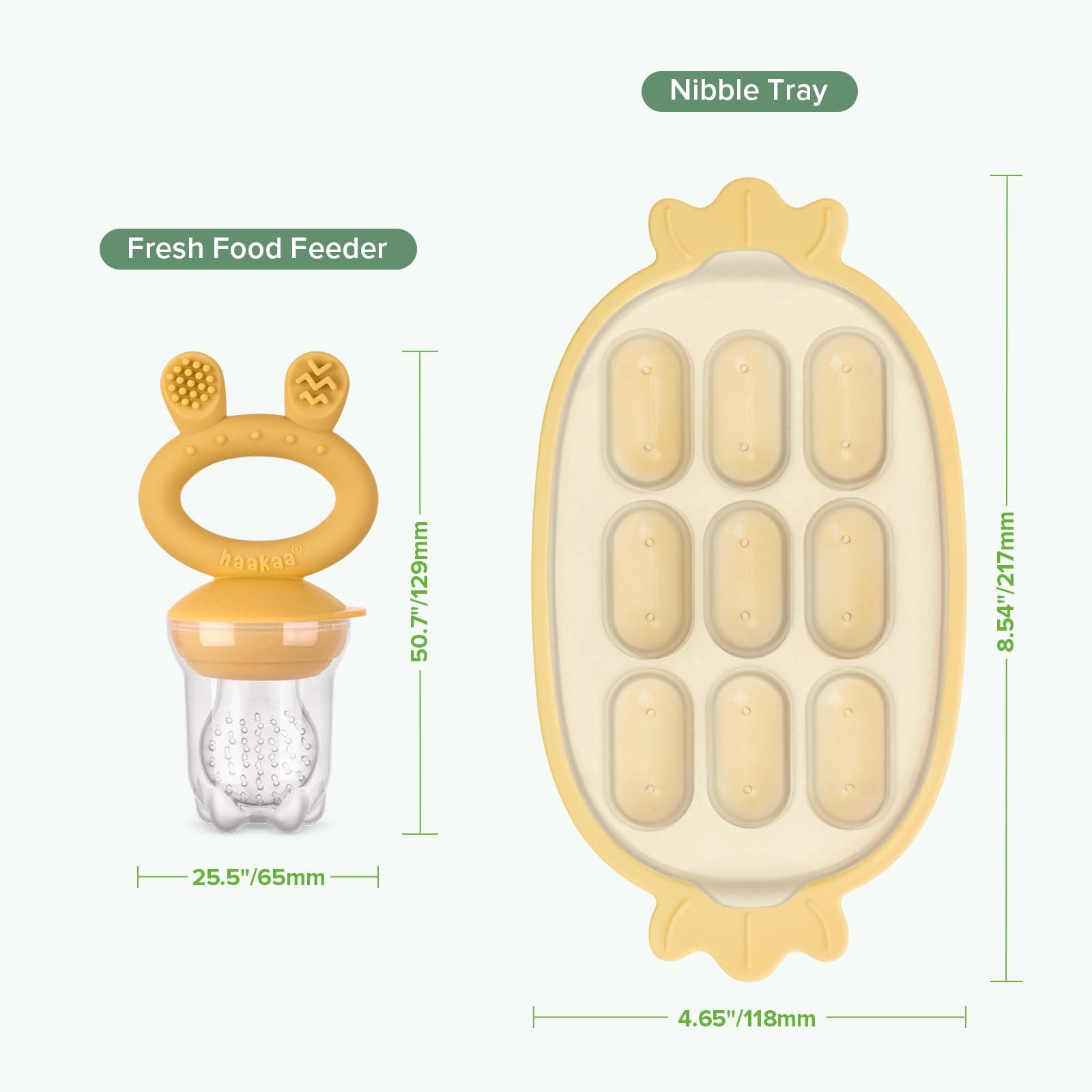 haakaa-baby-fruit-food-feeder-silicone-nibble-tray-combo-bpa-free-mesh-feeder-fo image 8