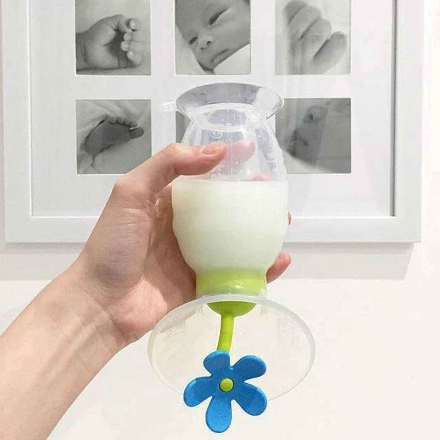 haakaa-manual-breast-pump-with-suction-base-and-flower-stopper-100-food-grade-si image 4
