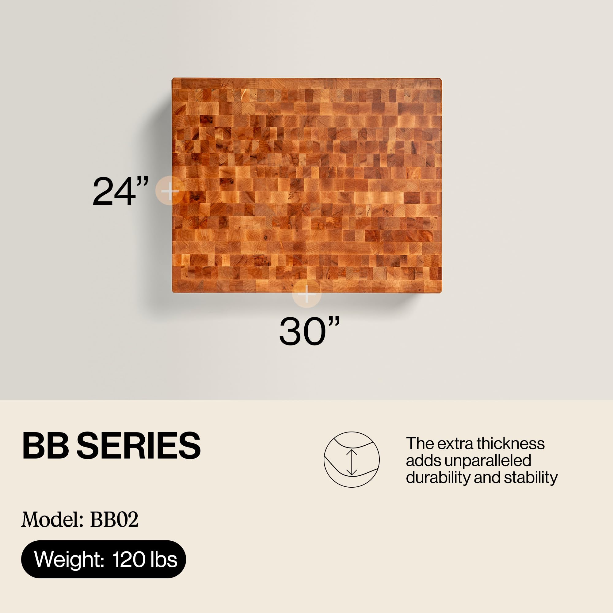 john-boos-bb-series-30-x-24-maple-end-grain-butcher-block-cutting-board-6-thick image 2