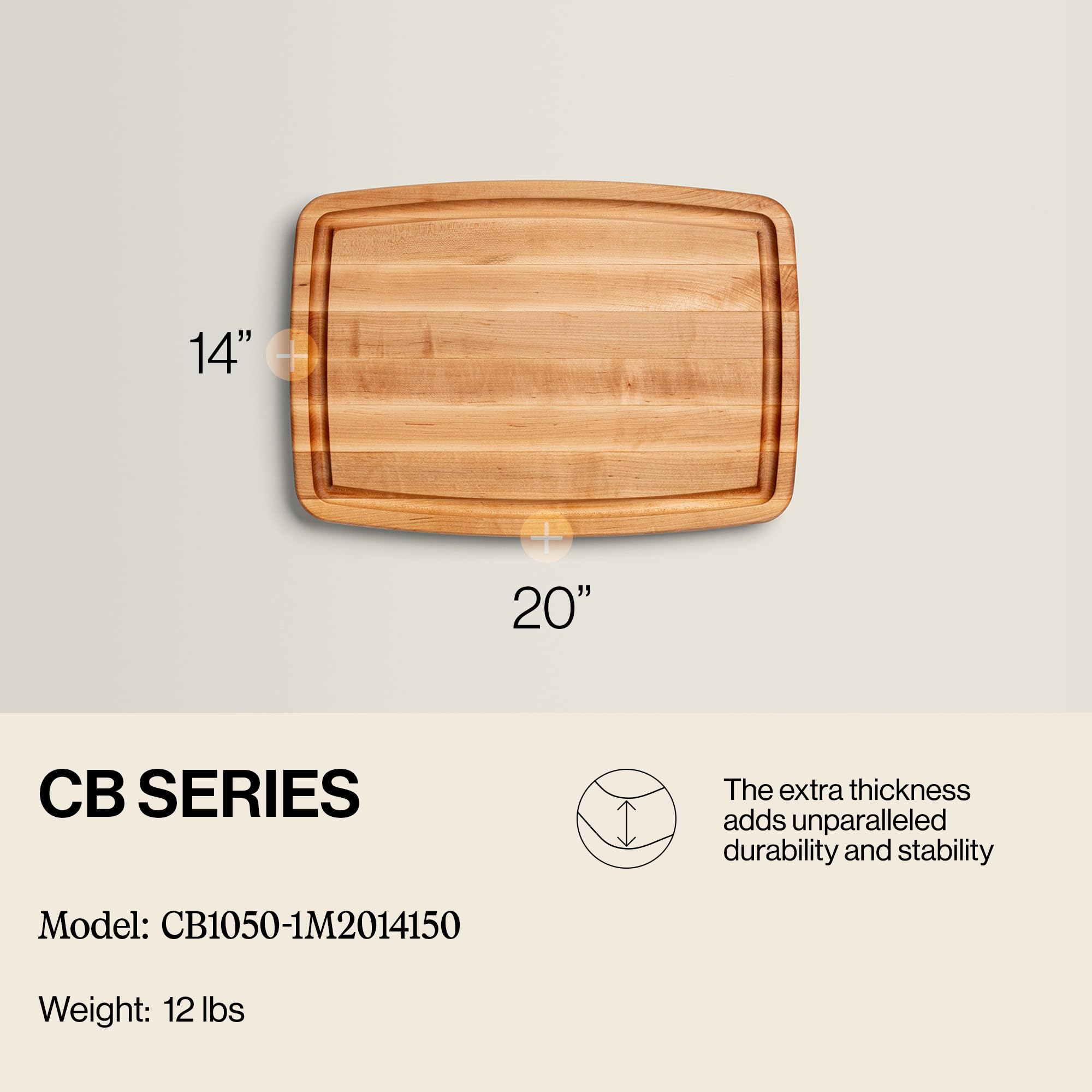 john-boos-cb-series-reversible-maple-cutting-board-20-x14-x1-5-edge-grain-with-j image 2