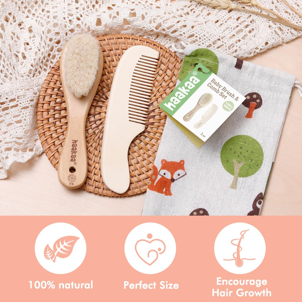 haakaa-baby-hair-brush-and-comb-set-pearl-fect-manicure-kit-for-newborns-toddler image 3