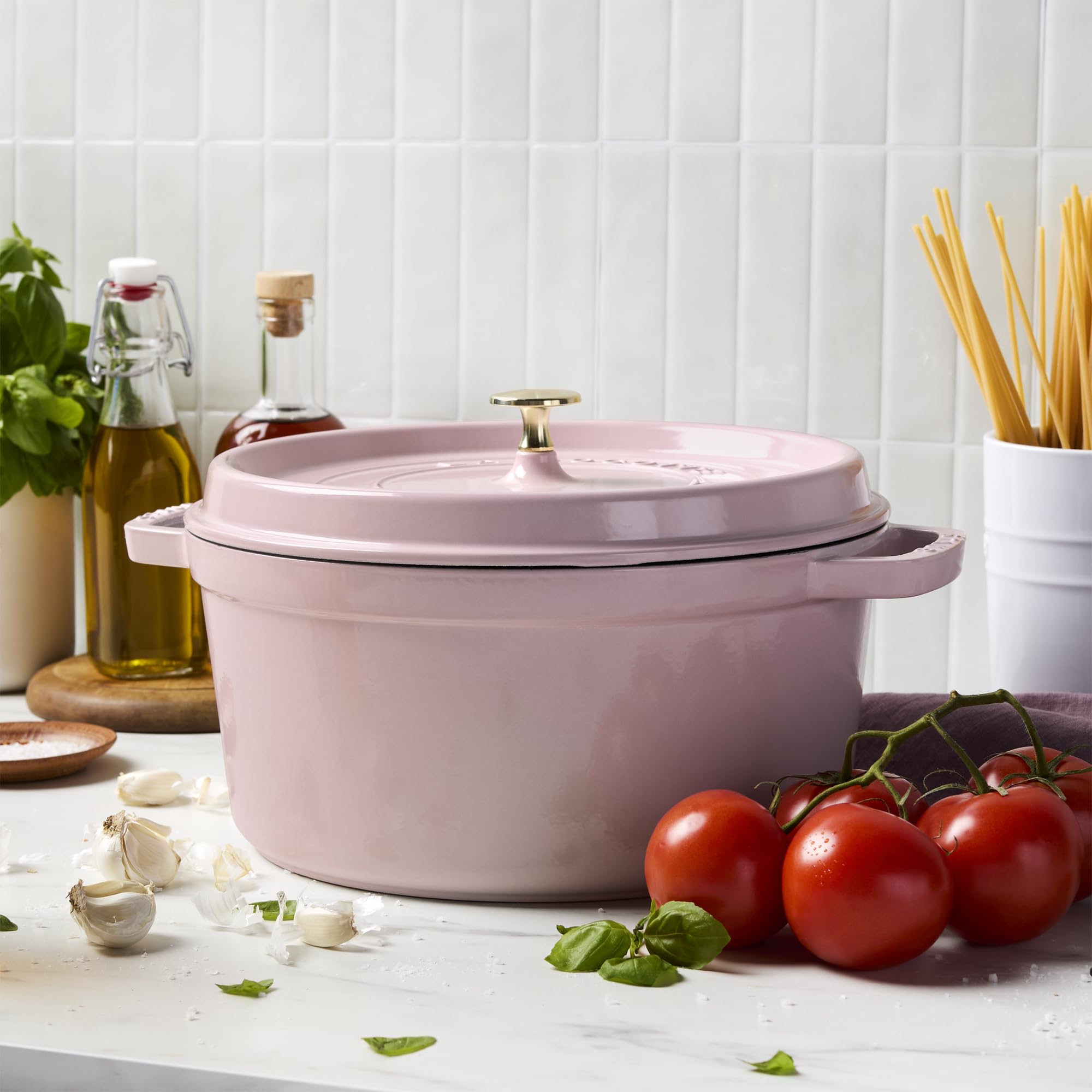 staub-cast-iron-round-cocotte-7-quart-peony-pink-dutch-oven image 2