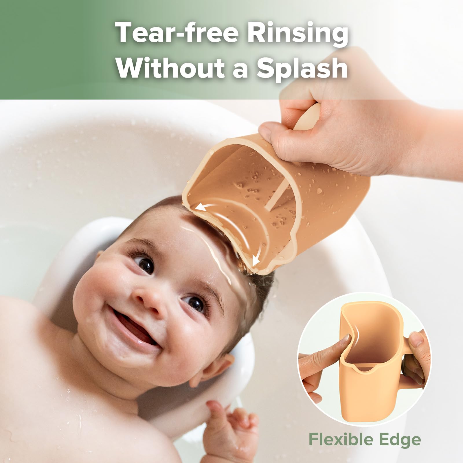 haakaa-gentle-pour-bath-rinse-cup-for-babies-silicone-coral image 3