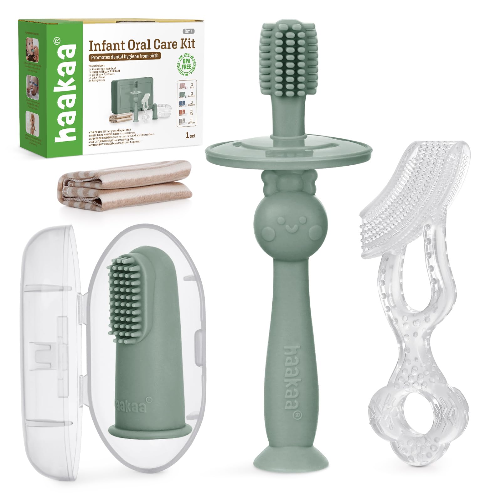 haakaa-training-toothbrush-set-3-stage-silicon-baby-toothbrush-kit-finger-brush- image 8