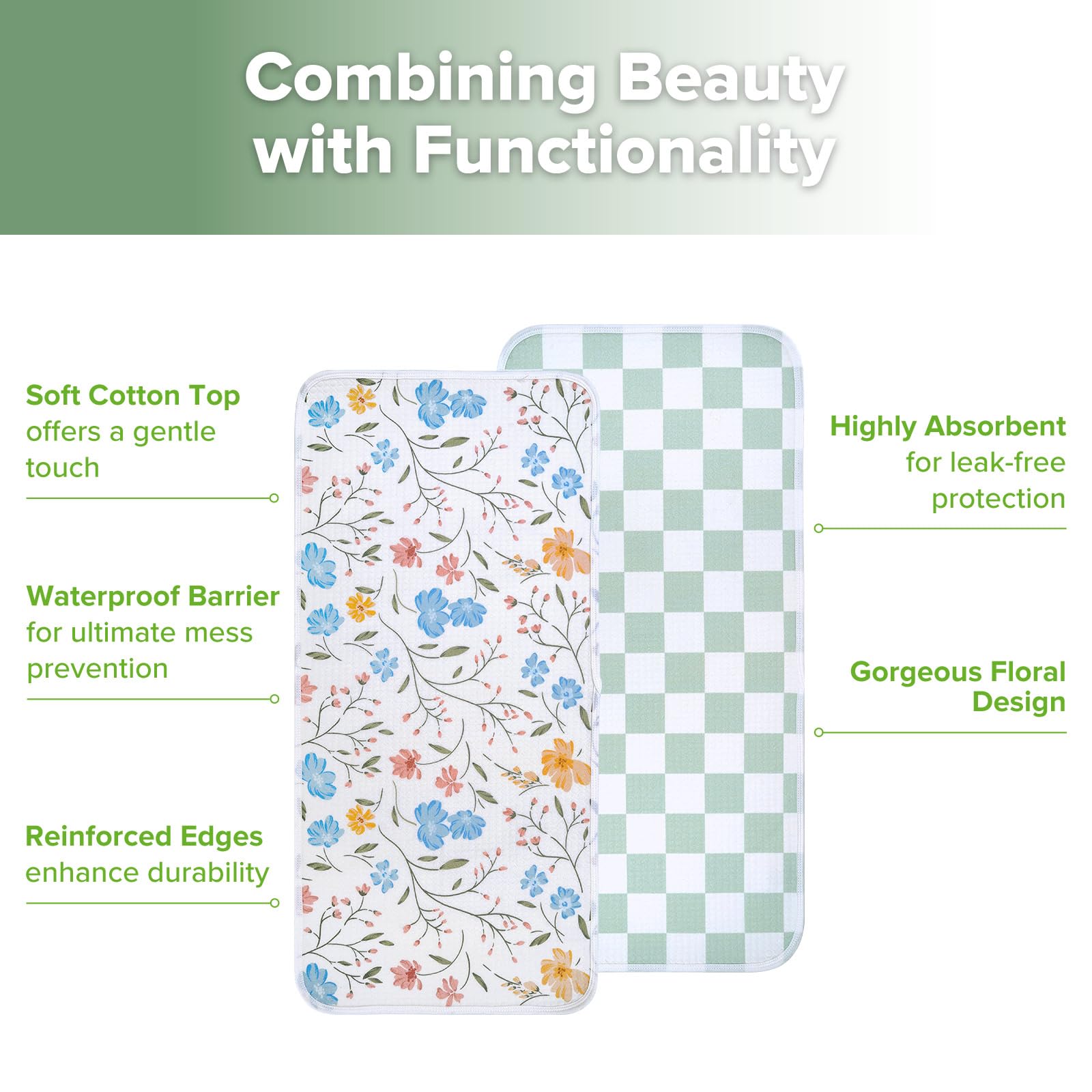 haakaa-waterproof-changing-pad-liners-100-cotton-soft-breathable-2-pack-13-x-27- image 6