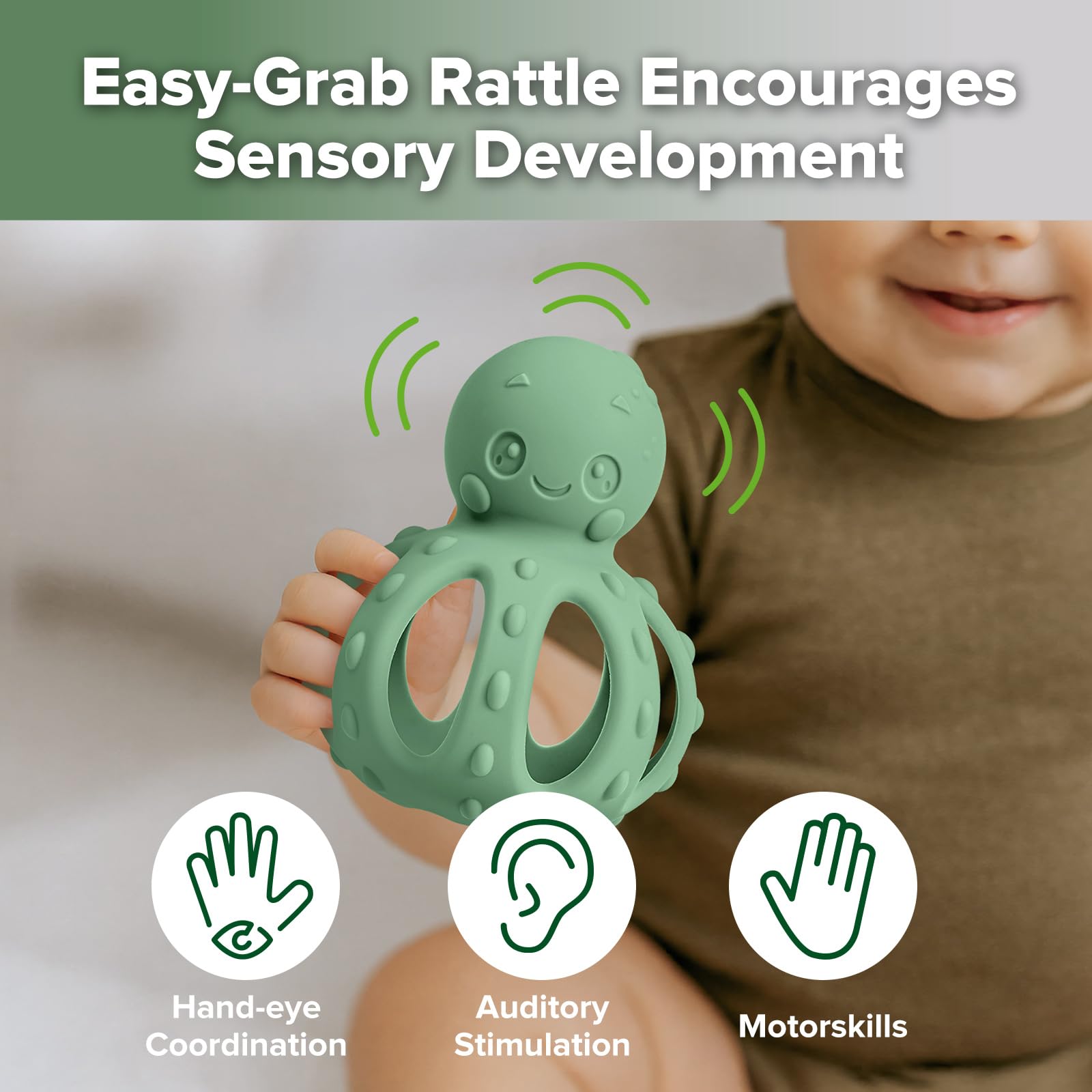 haakaa-2-in-1-octopus-teething-toy-with-rattle-soft-textured-silicone-teether-fo image 5