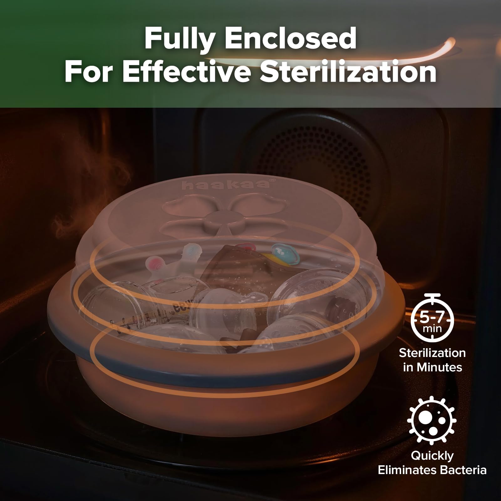 haakaa-multipurpose-silicone-microwave-bottle-sterilizer-steamer-collapsible-foo image 3