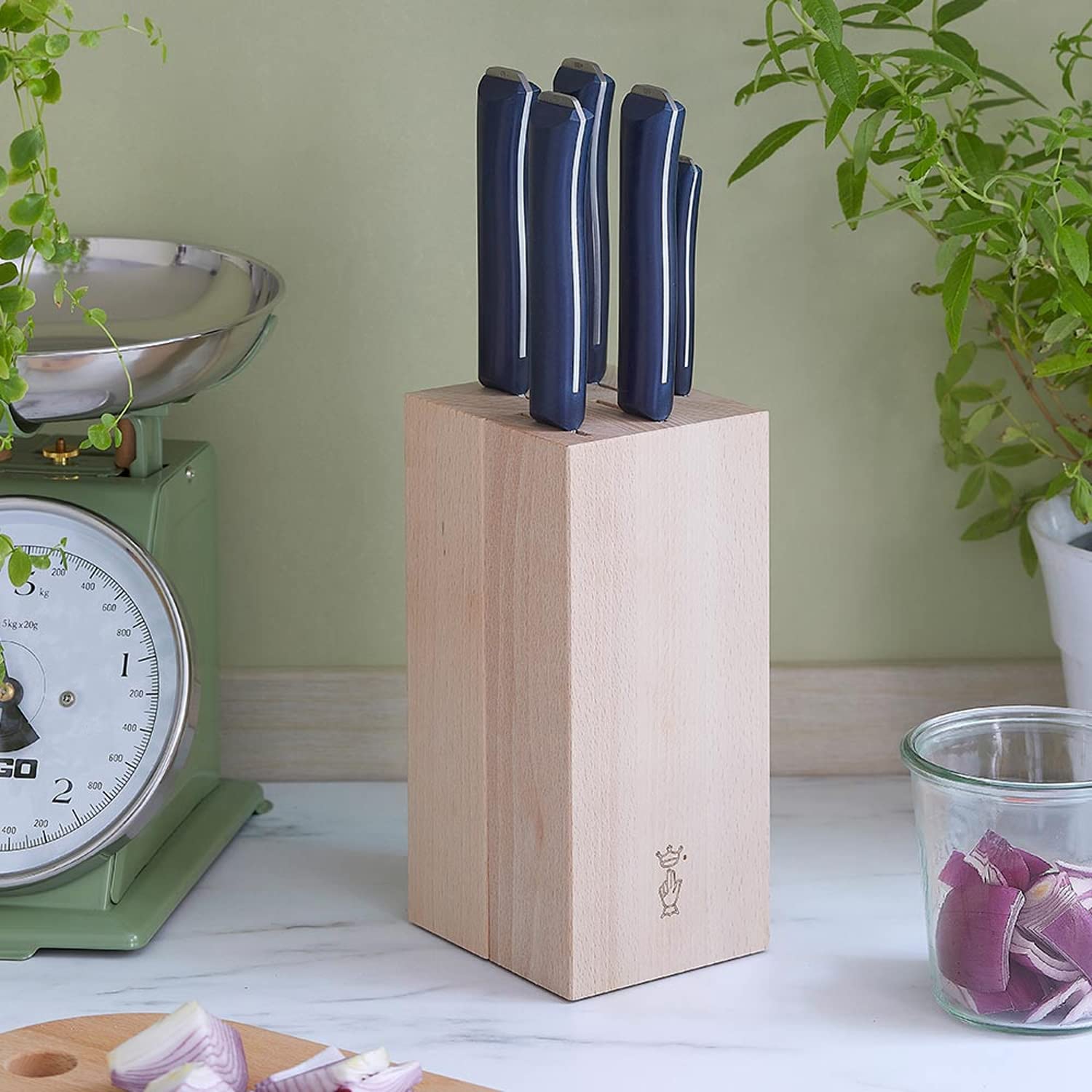 opinel-intempora-5-piece-knife-block-set-beech-wood-block-12c27-swedish-stainles image 5