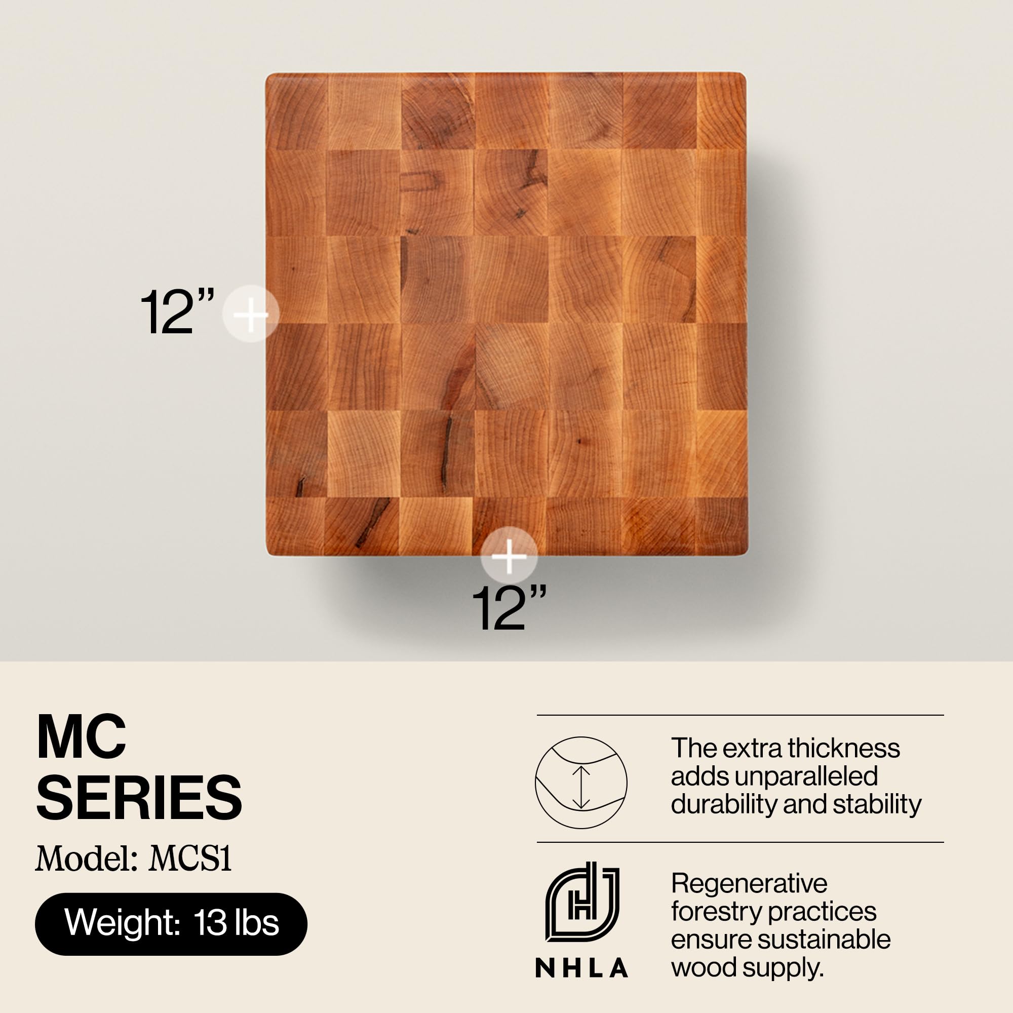 john-boos-mc-series-square-maple-end-grain-butcher-block-cutting-board-12-x12-x3 image 2