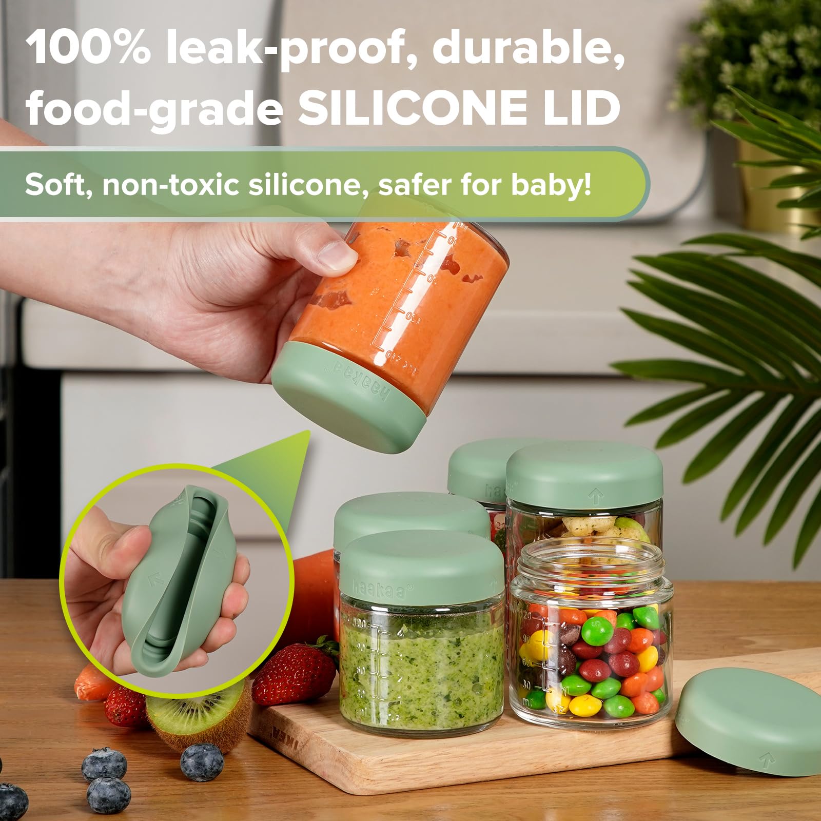 haakaa-reusable-glass-baby-food-storage-jars-with-silicone-lids-6pc-set-4x4oz-2x image 3