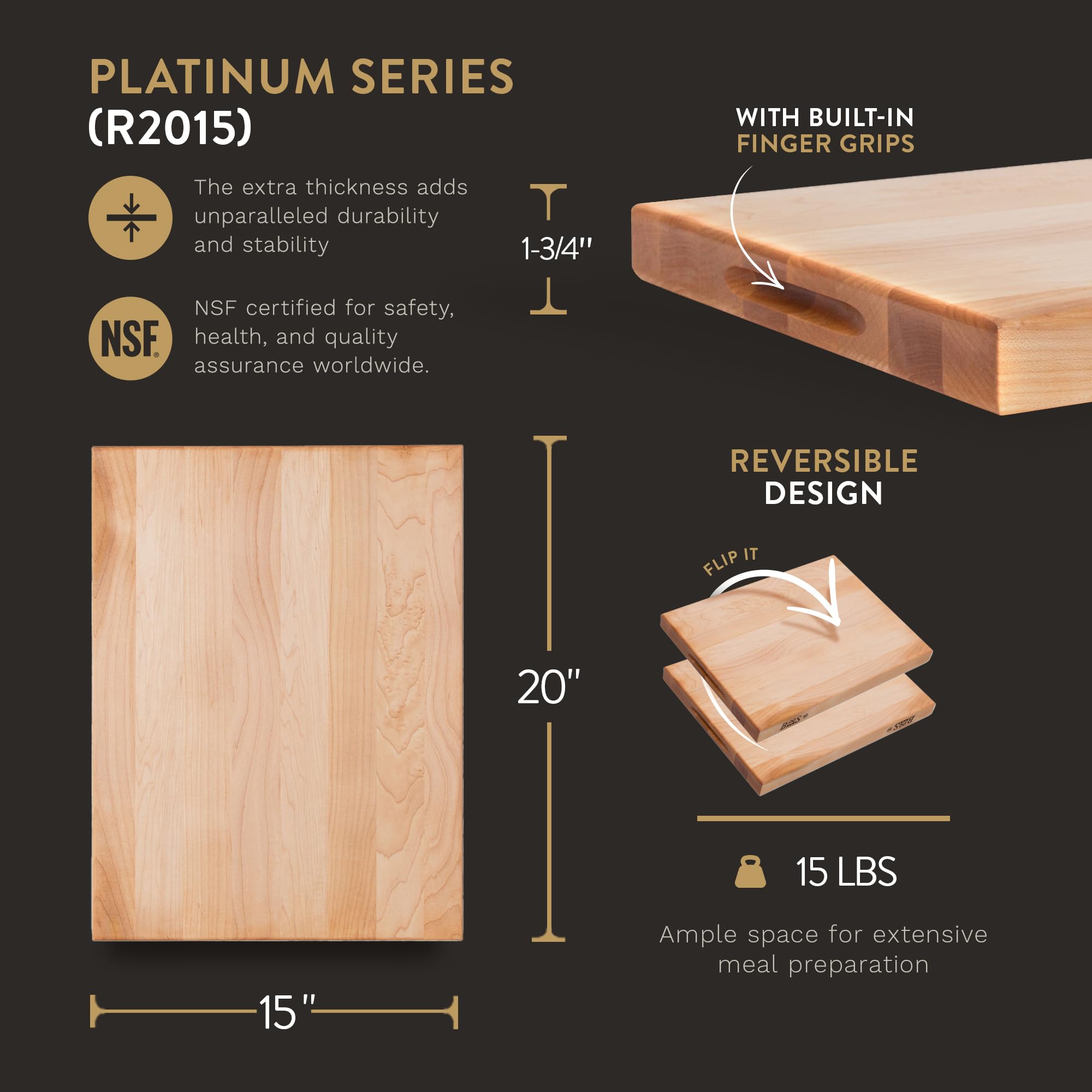 john-boos-platinum-commercial-series-maple-wood-edge-grain-reversible-cutting-bo image 4