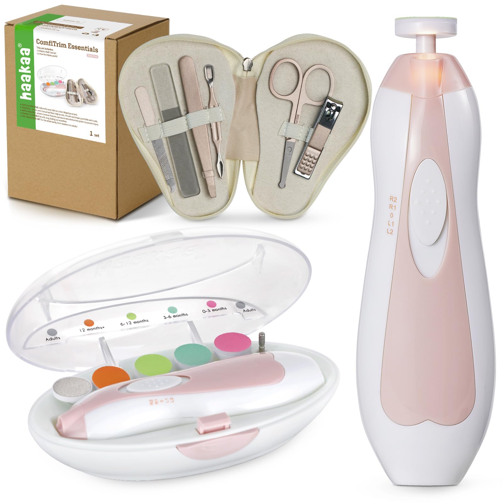 haakaa-electric-nail-care-set-pear-fect-manicure-kit-shell-pink image 1