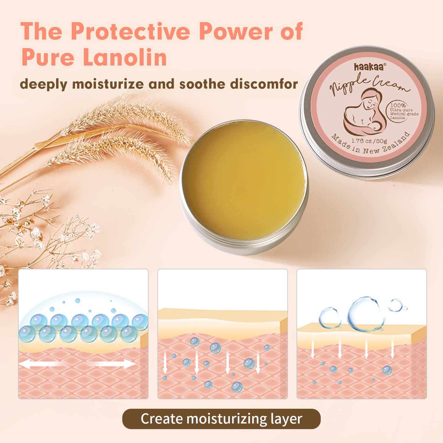 haakaa-lanolin-nipple-cream-1-76-oz-all-natural-breastfeeding-nipple-butter image 4