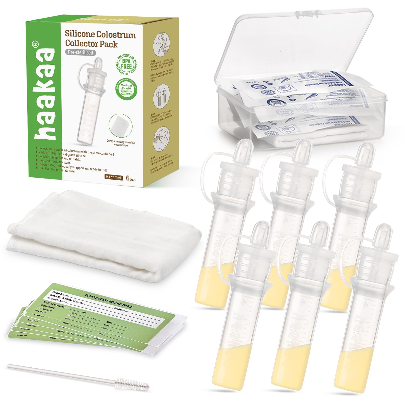haakaa-colostrum-collector-kit-3-in-1-breast-milk-collector-with-wipe-case-4ml-6 image 1