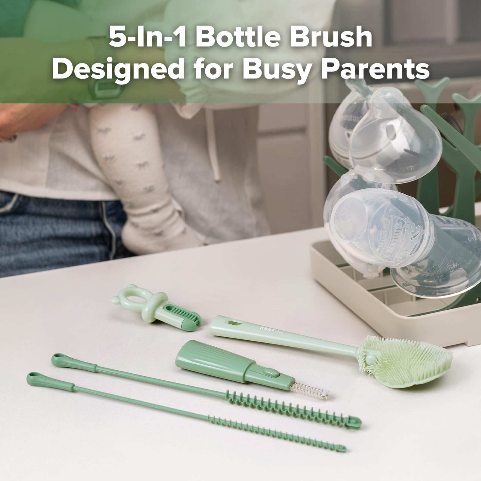 haakaa-5-in-1-cleaning-brush-set-baby-bottle-brush-with-nested-brushes-tpe-brist image 2