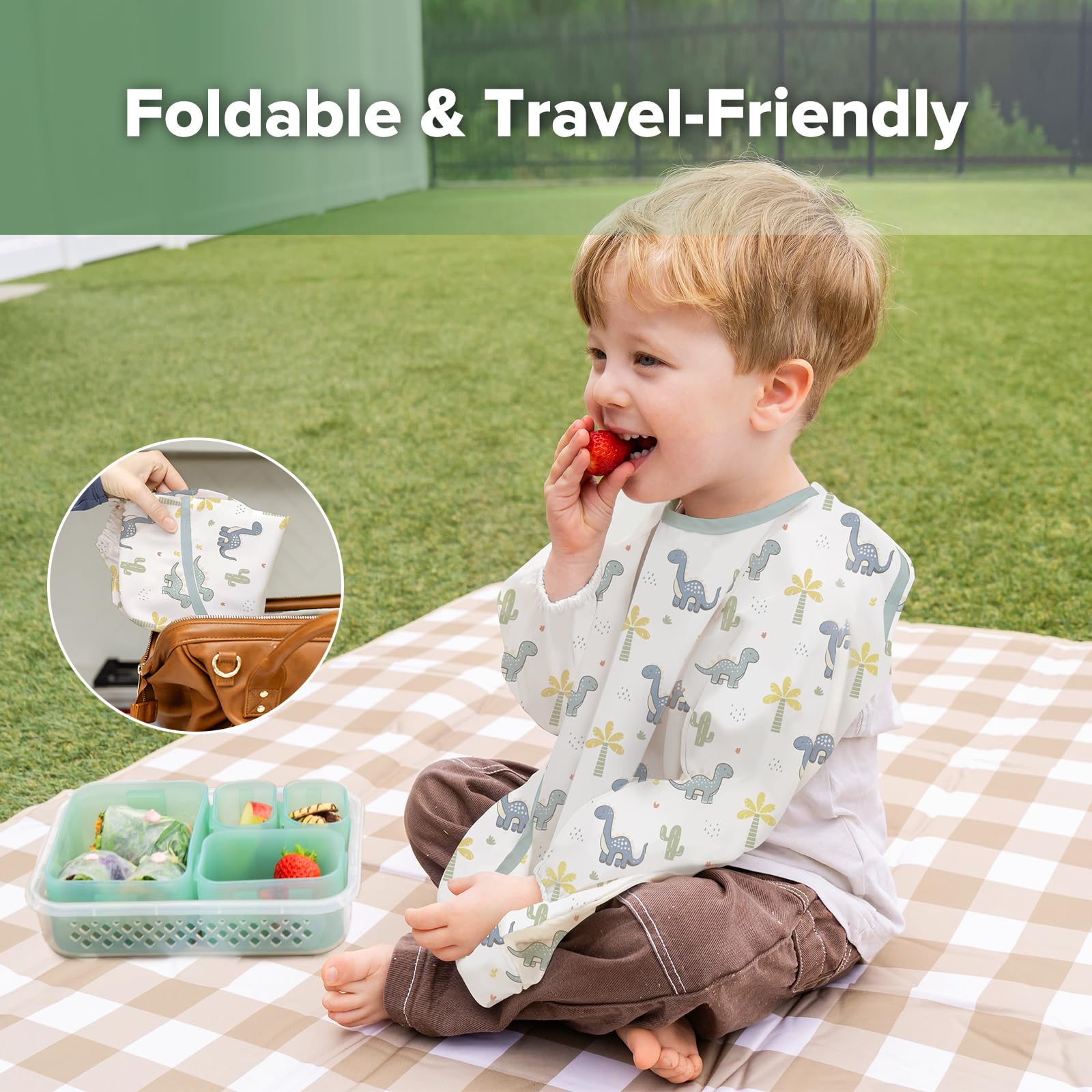 haakaa-long-sleeve-baby-bib-waterproof-adjustable-smock-bib-for-eating-painting- image 8