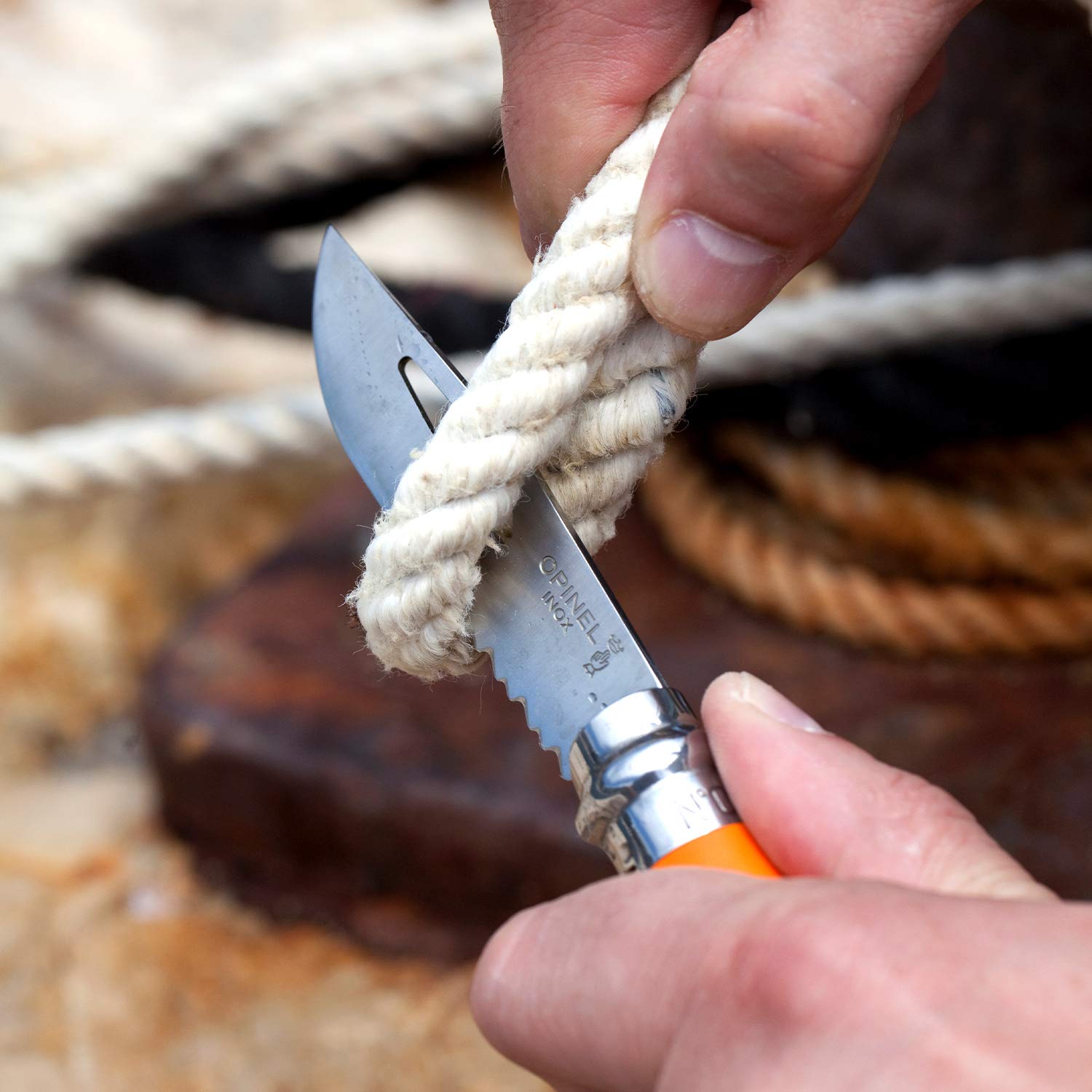 opinel-no-08-outdoor-folding-knife-multitool-partially-serrated-stainless-steel- image 8