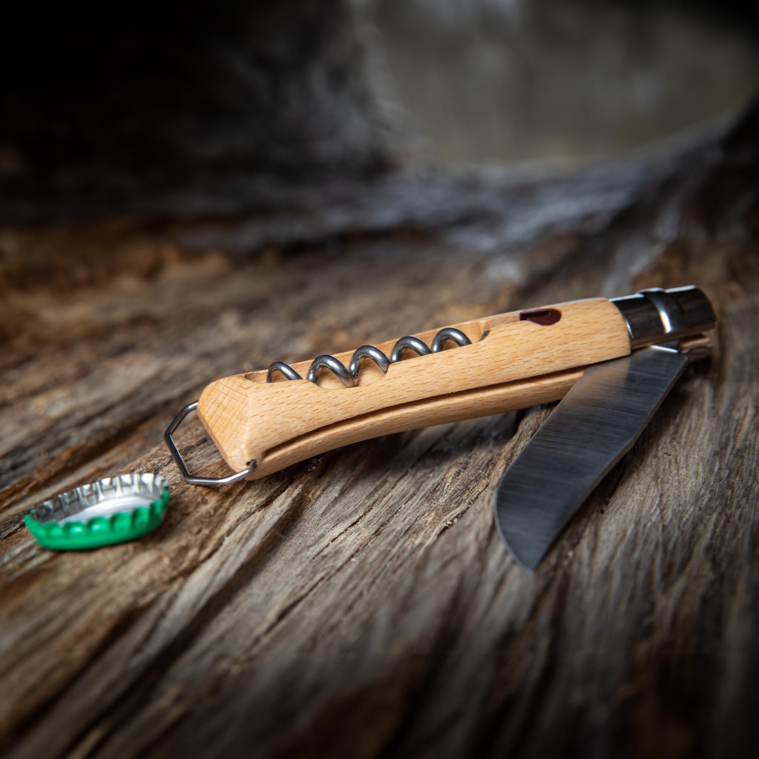 opinel-no-10-stainless-steel-corkscrew-folding-knife-with-beechwood-handle-and-i image 6