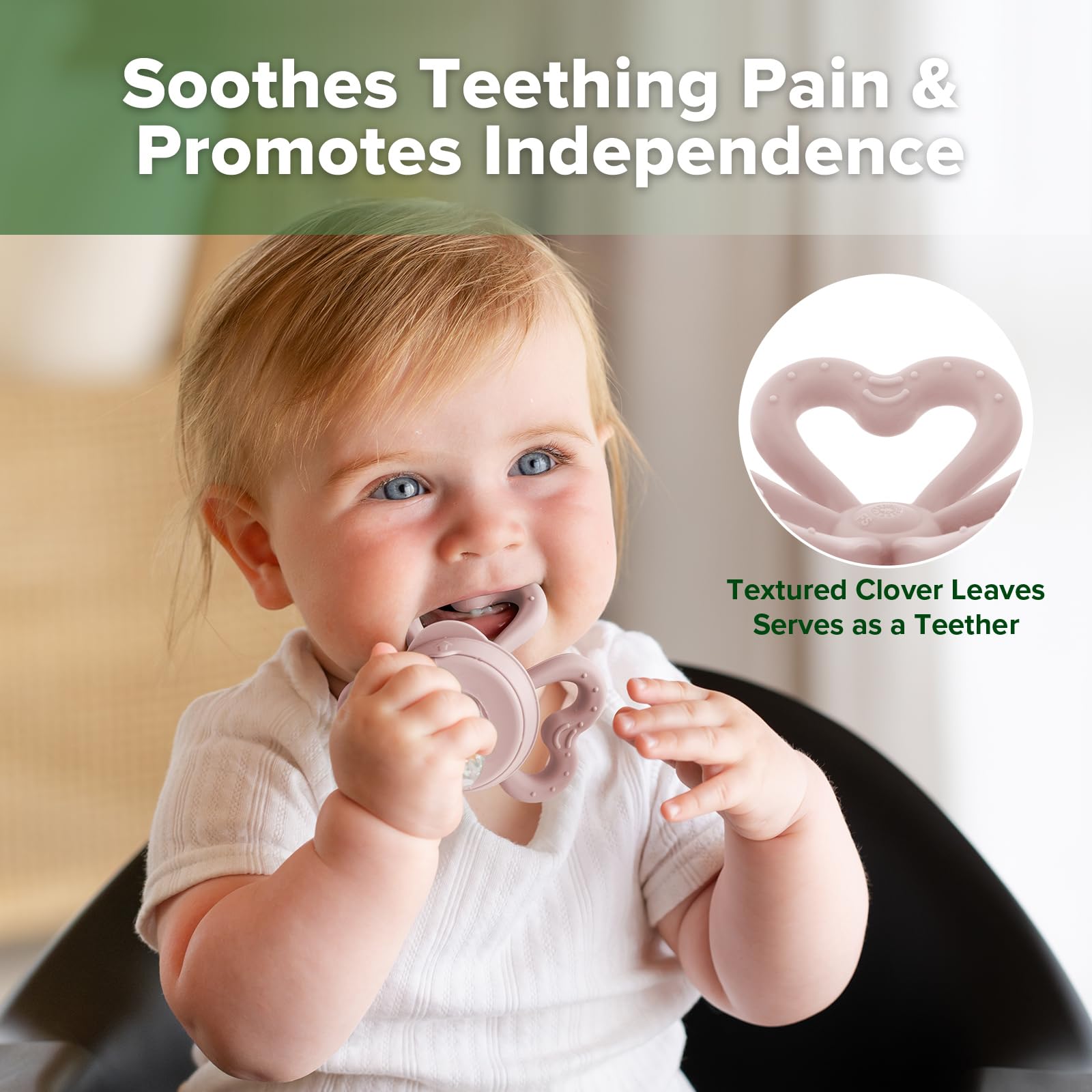 haakaa-clover-baby-fruit-feeder-teether-mini-freezer-nibble-tray-bpa-free-silico image 3