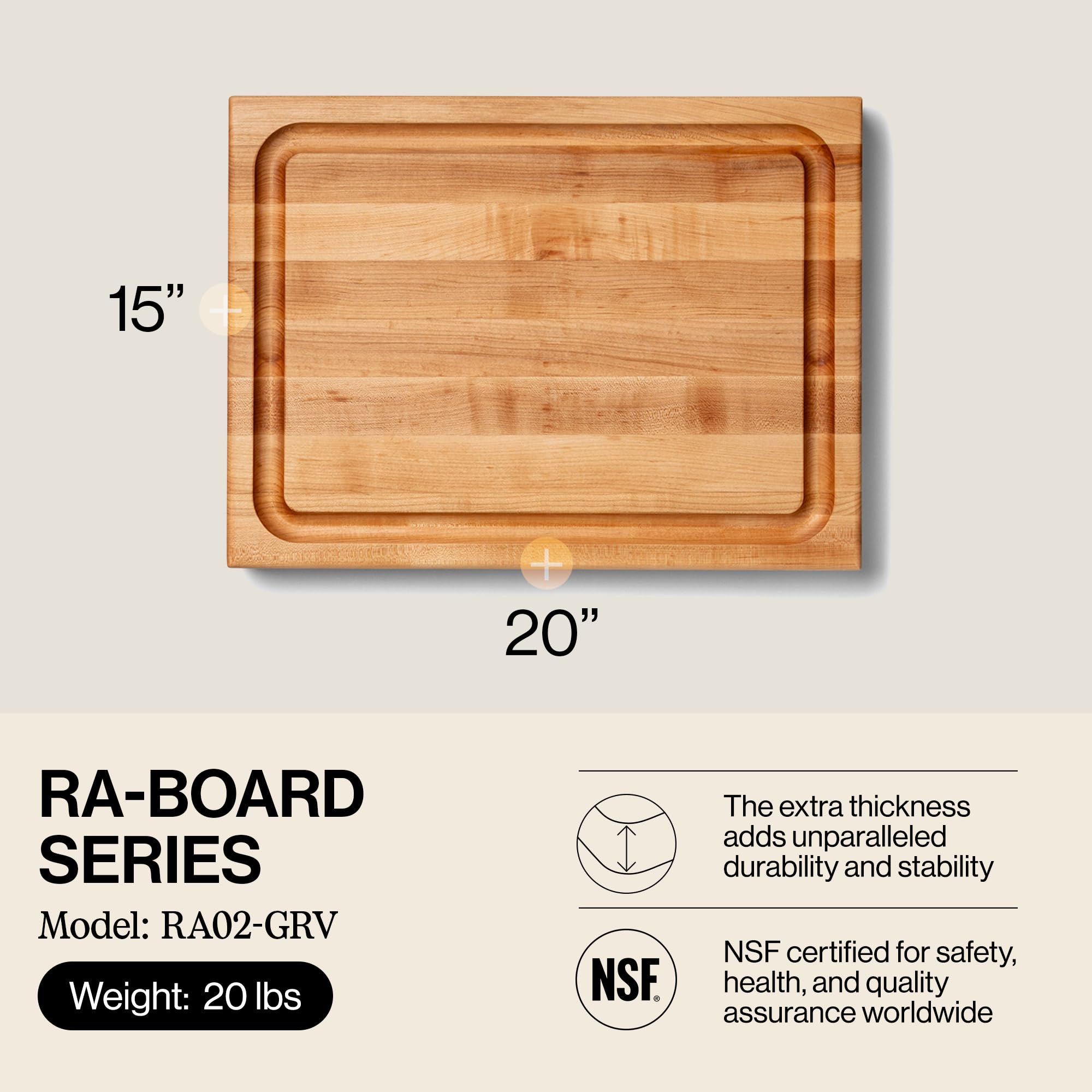 john-boos-ra-board-rectangular-maple-cutting-board-20-x15-x2-25-reversible-butch image 2
